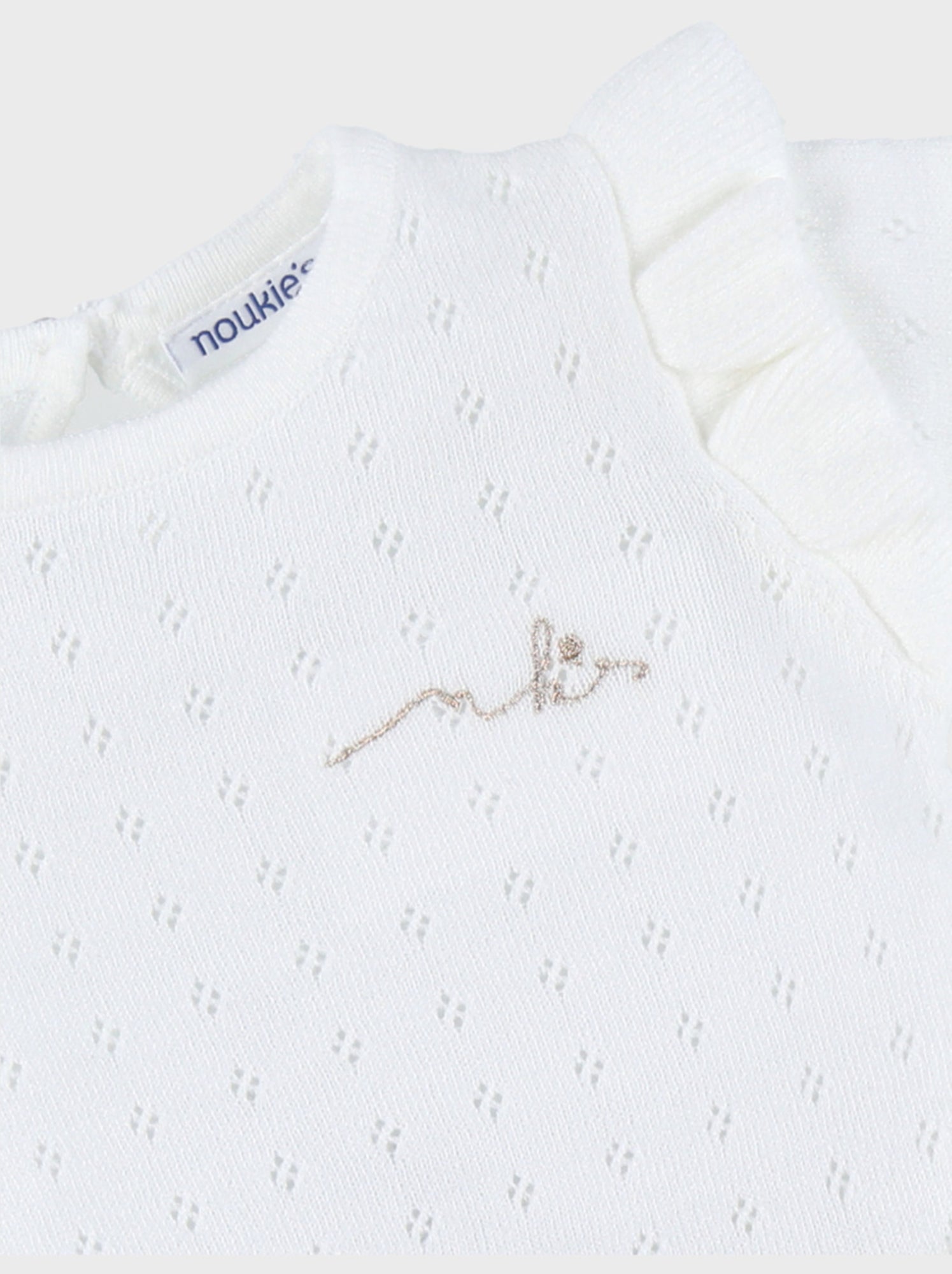 Robe bébé fille avec tricot Noukie's - Ecru