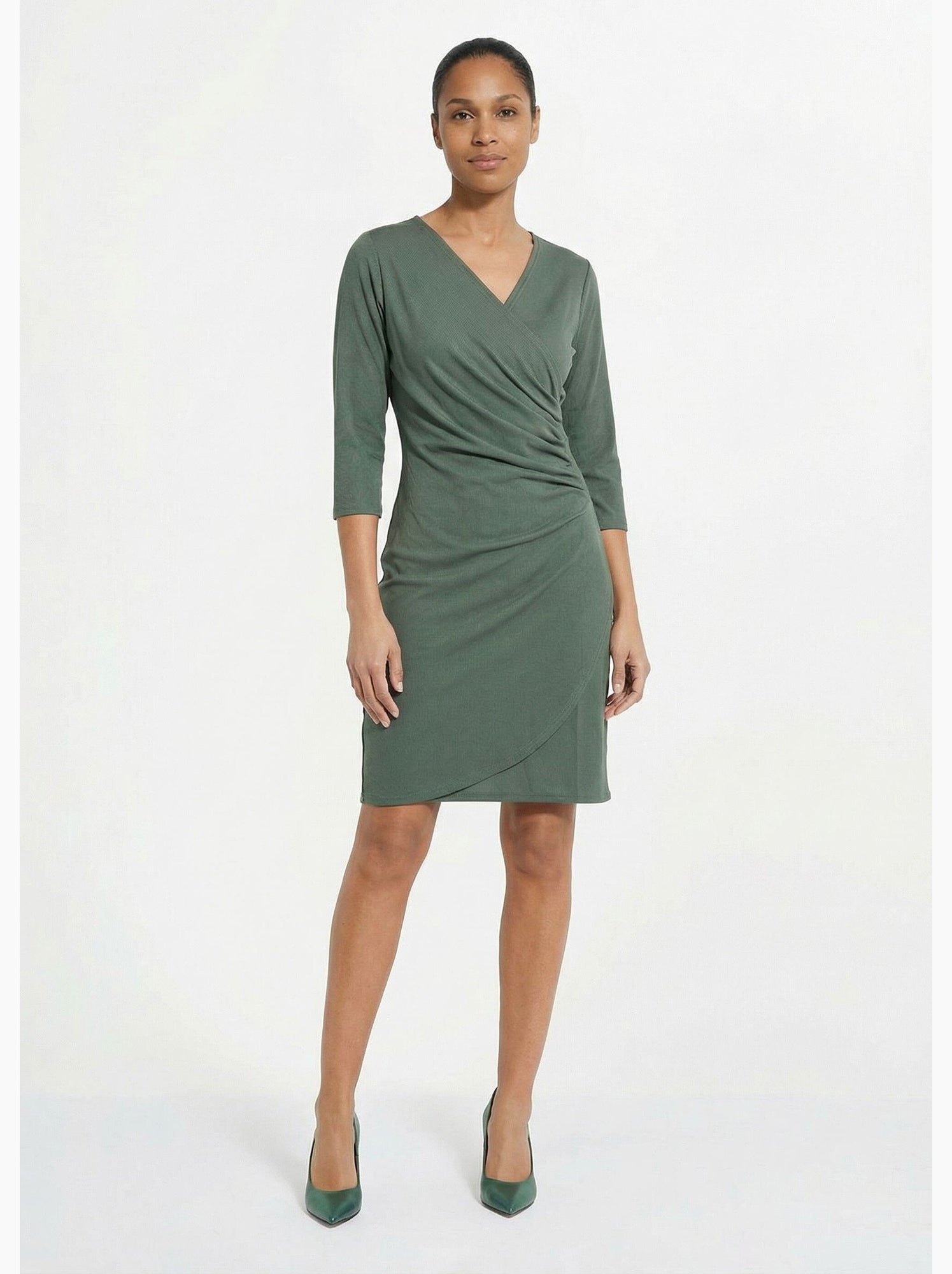 Robe cache coeur jersey cotelé essentiel - afibel - Kaki