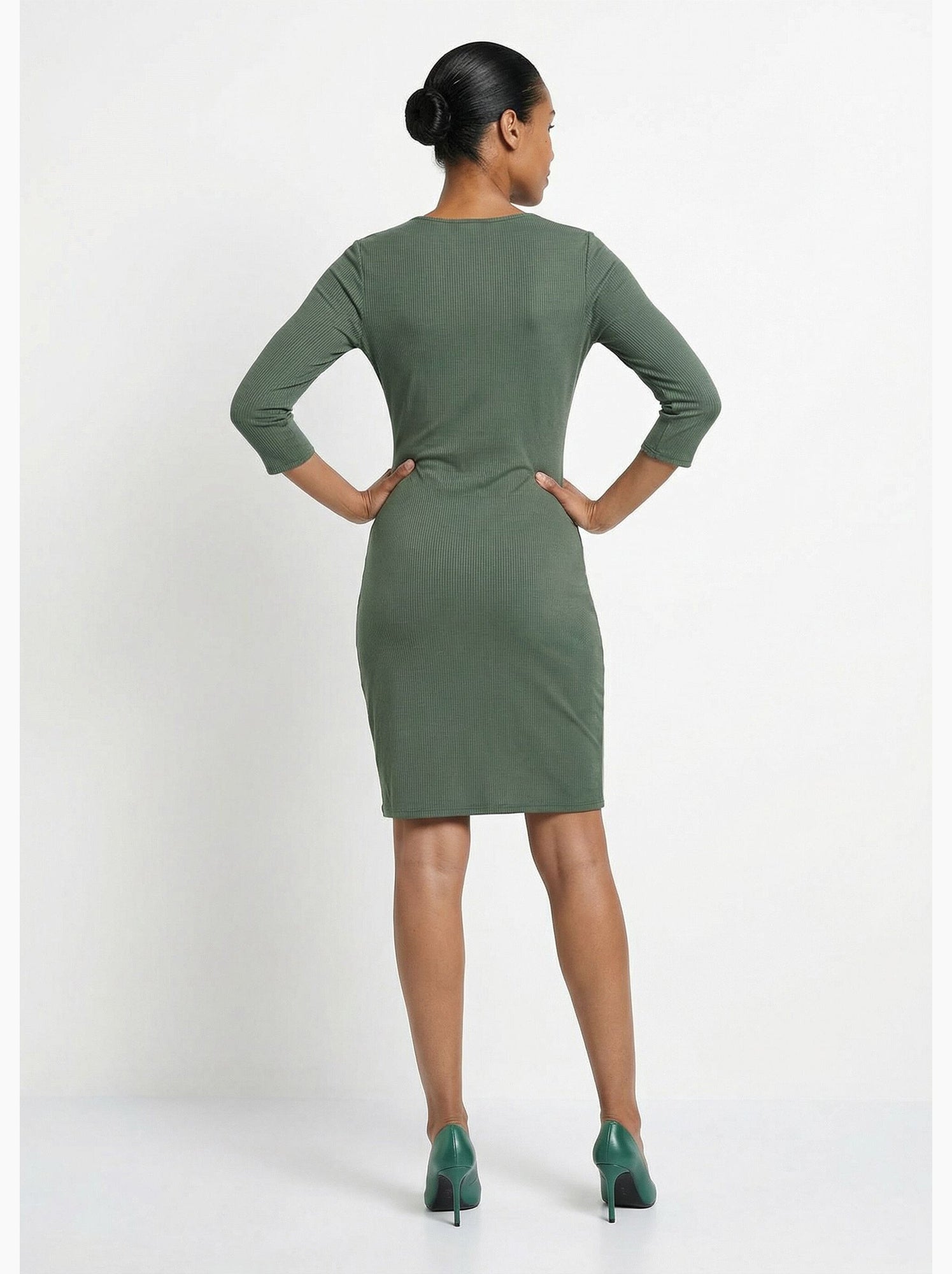 Robe cache coeur jersey cotelé essentiel - afibel - Kaki