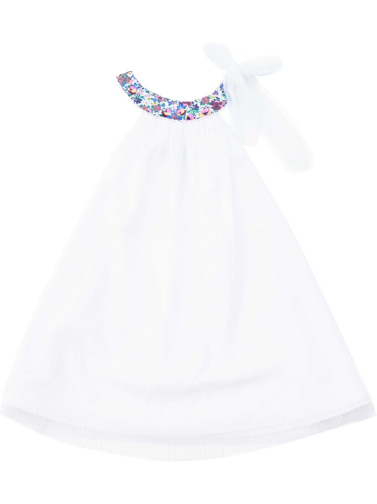 Robe Cérémonie   à Col Fleuri   ALIZEE - La Faute à Voltaire - Blanc Violet