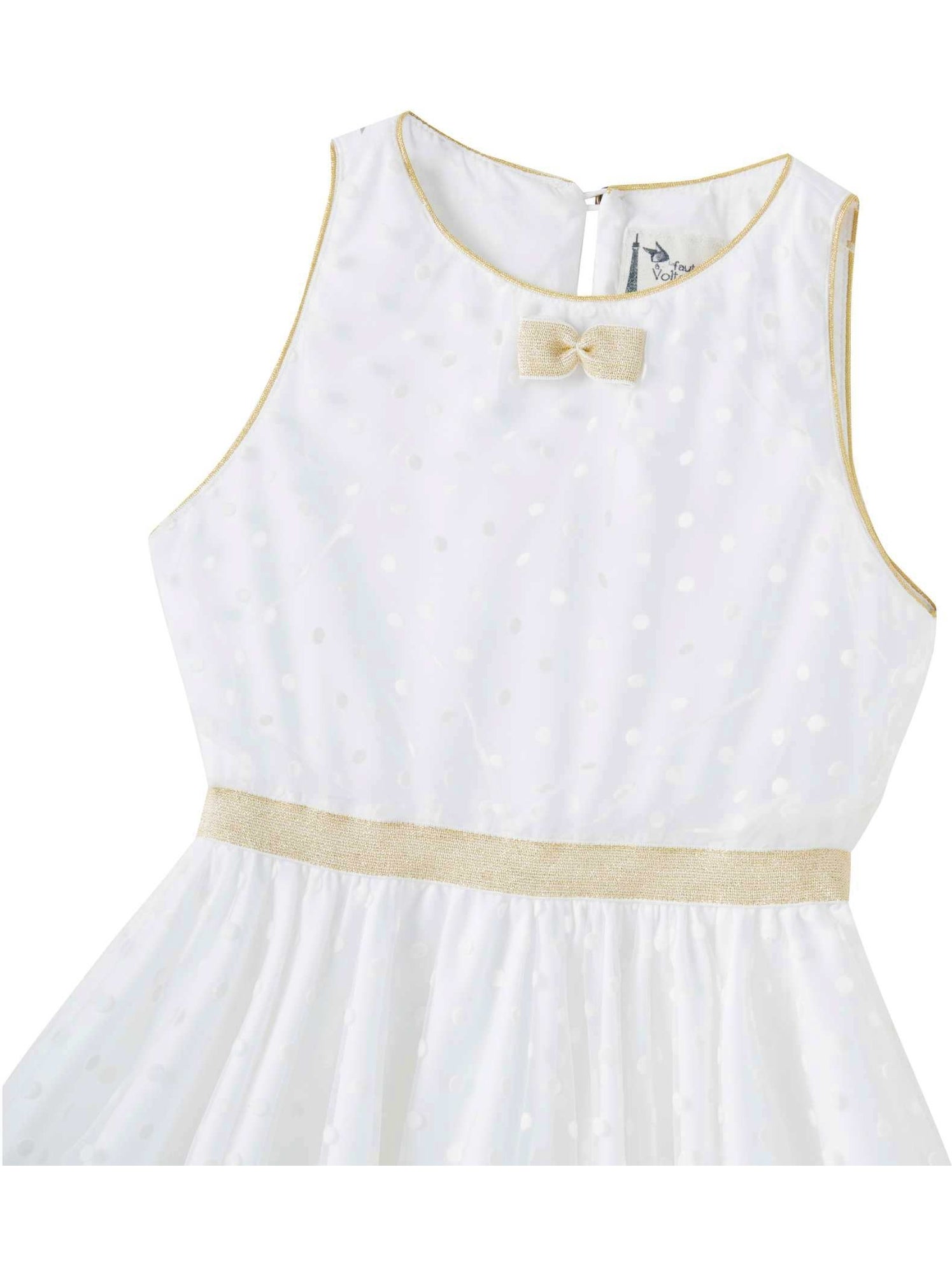 Robe Cérémonie   et  en Tulle  HEPBURN - La Faute à Voltaire - Blanc Doré Blanc