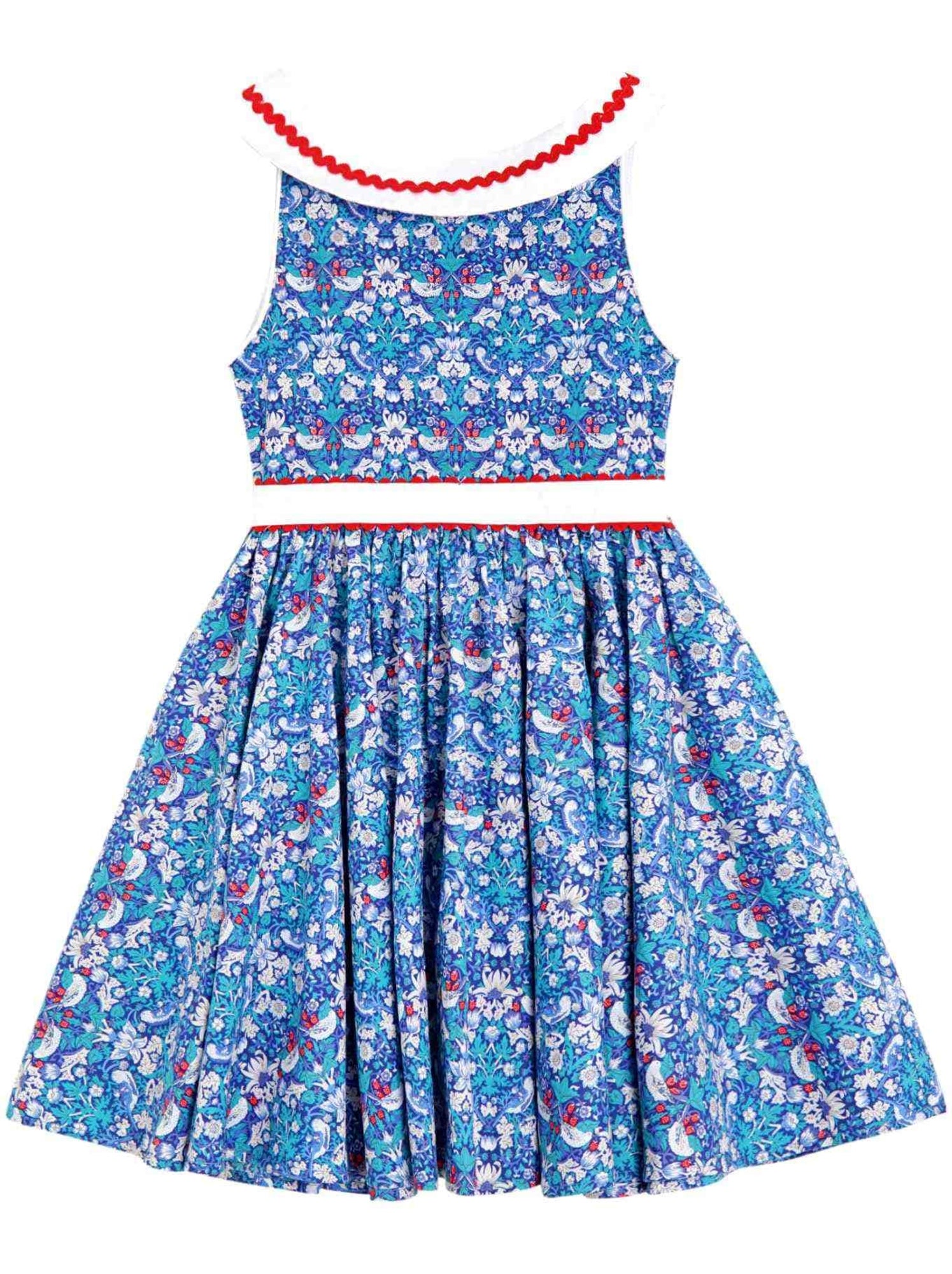 Robe Cérémonie  Fleurie  et   HEPBURN - La Faute à Voltaire - Bleu