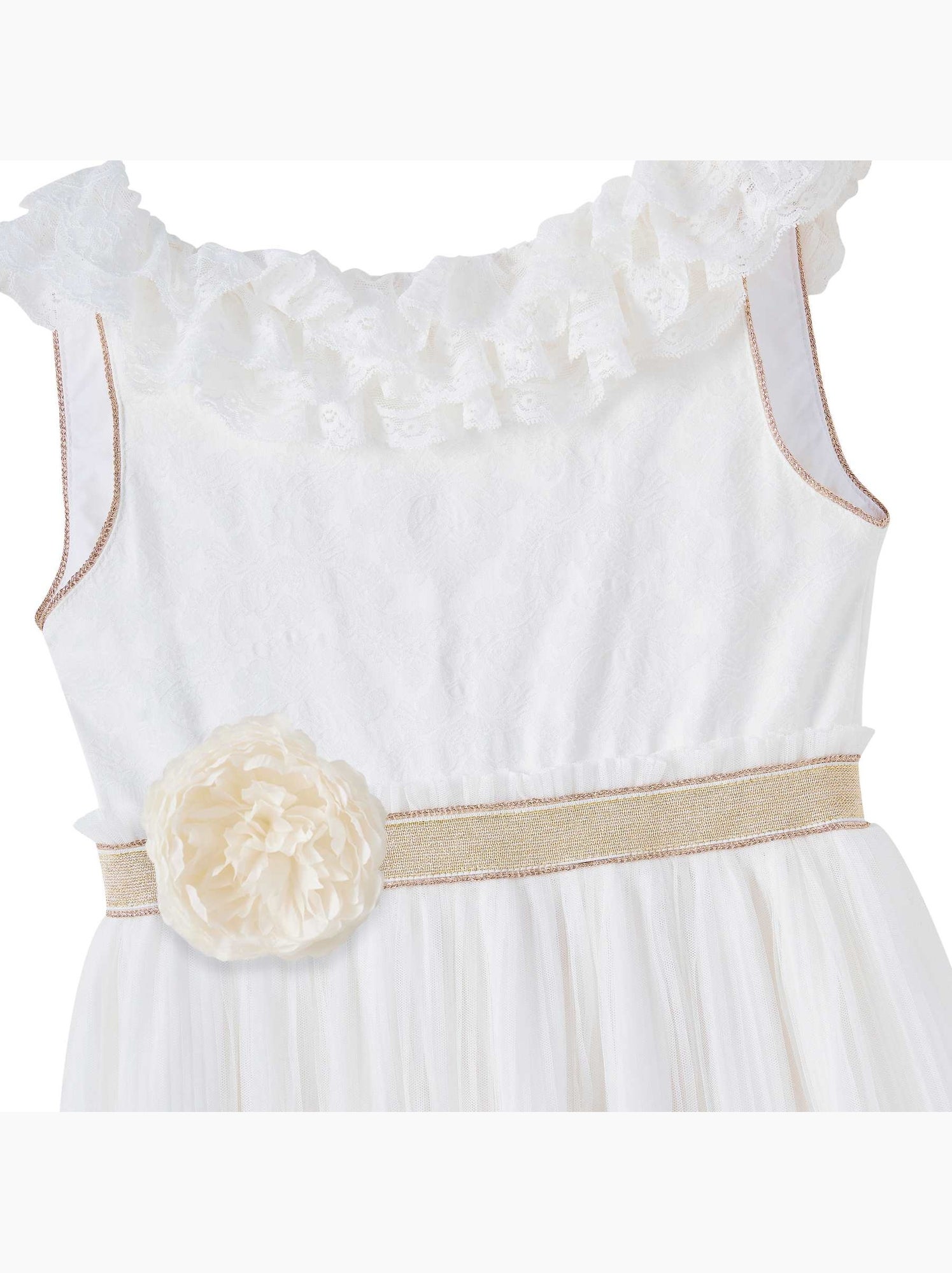 Robe Cérémonie  Longue    ÉLÉONAURE - La Faute à Voltaire - Beige/Blanc