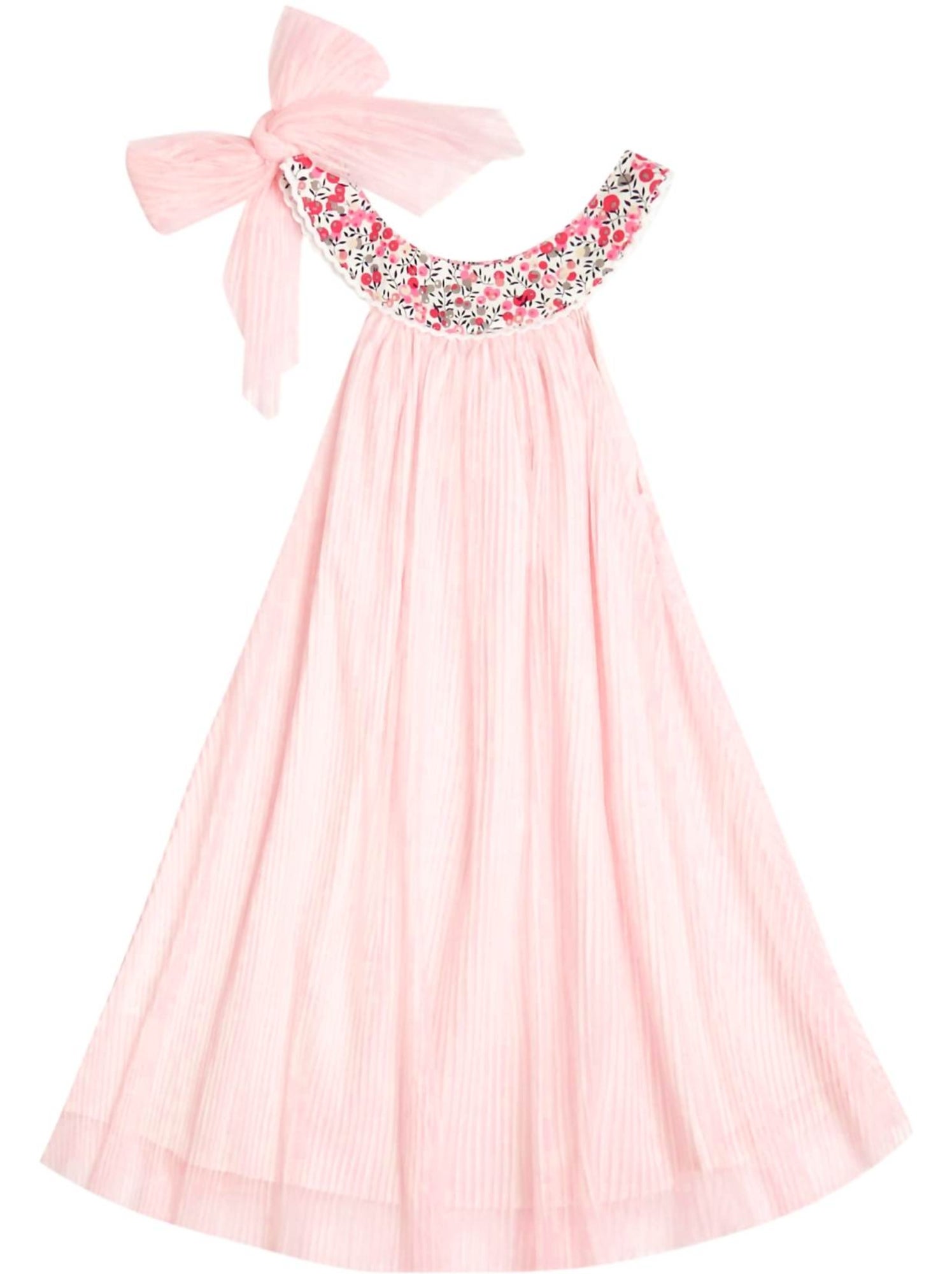 Robe Cérémonie Fille  Voile Blanc Col Liberty Violet  ALIZEE - 'LA FAUTE A VOLTAIRE' - Rose rouge