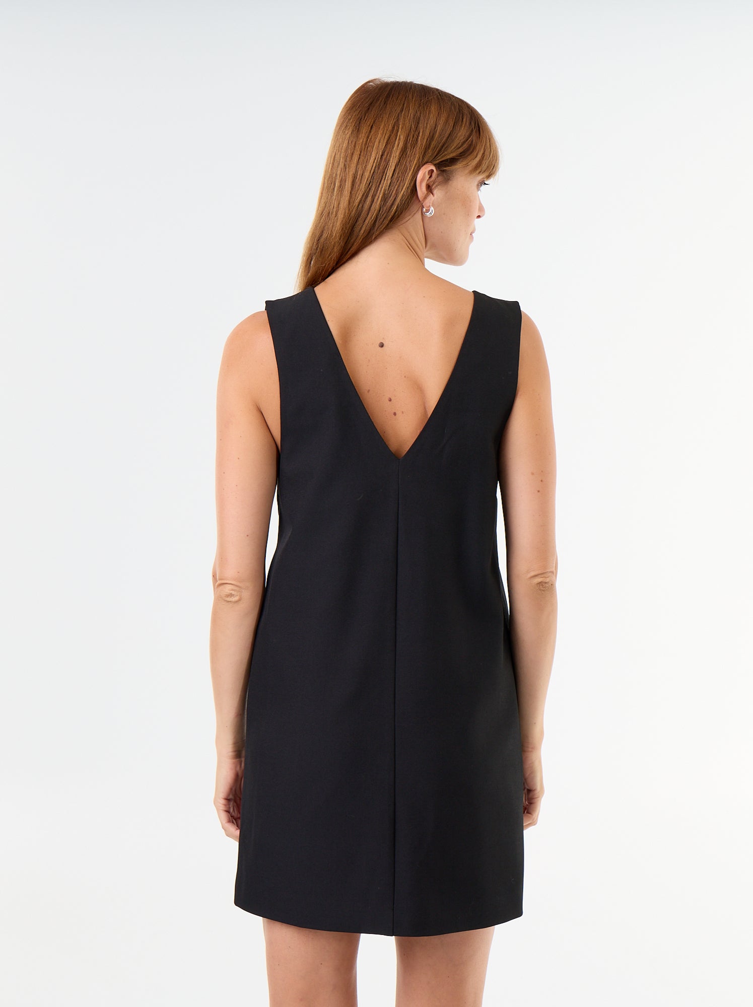 Robe chasuble avec encolure V - Noir