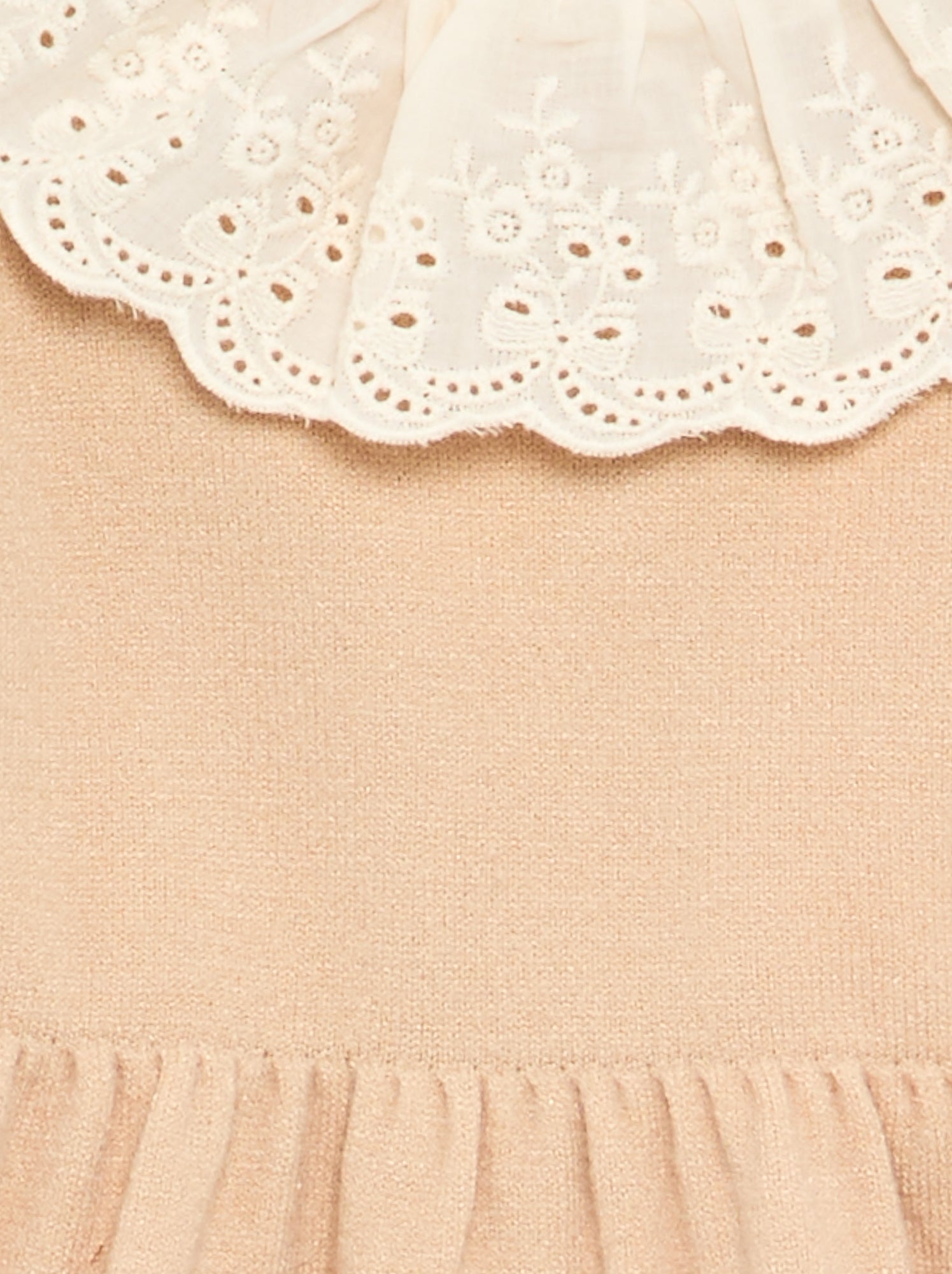 Robe col claudine + collants - Beige