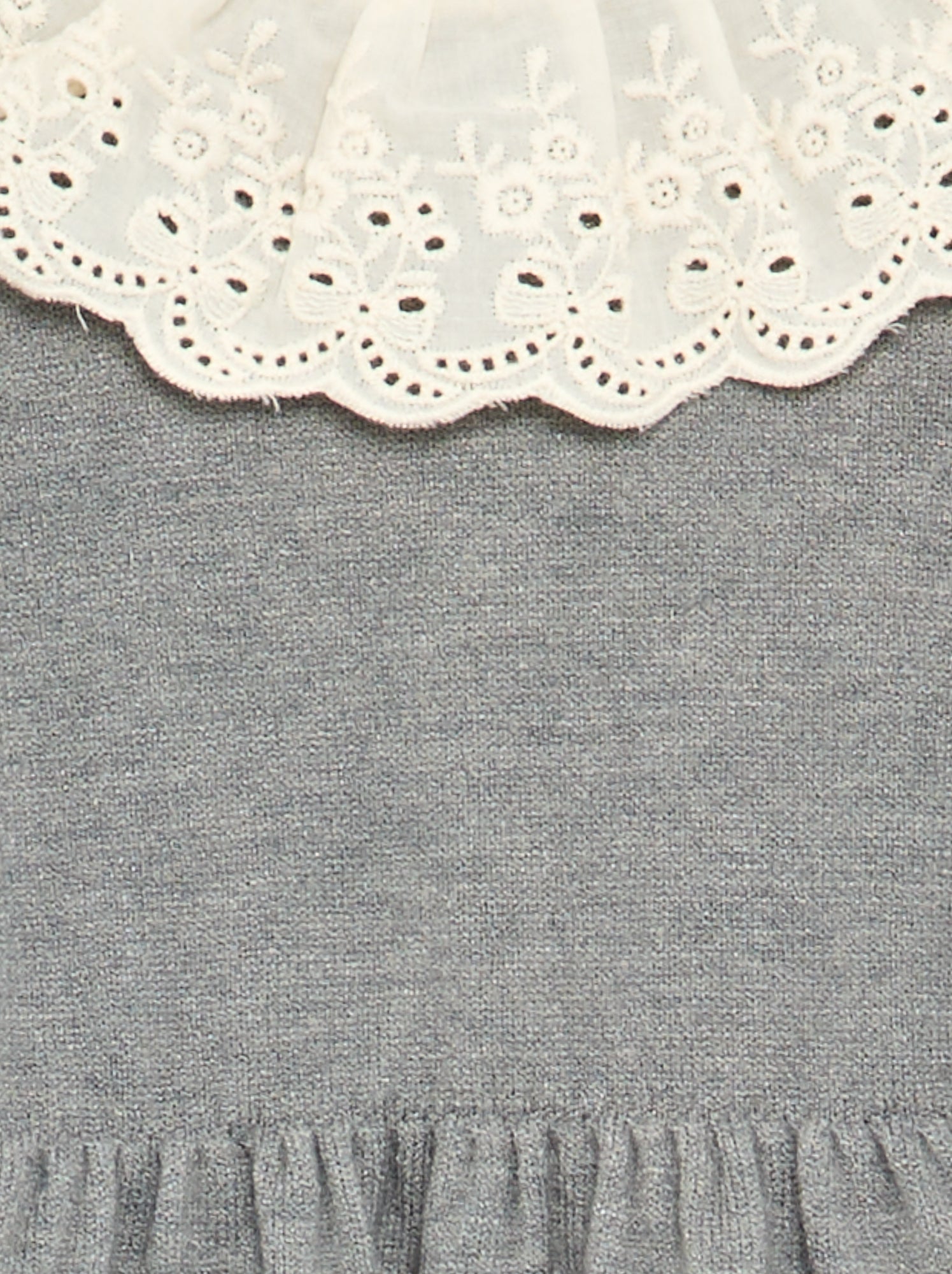 Robe col claudine + collants - Gris
