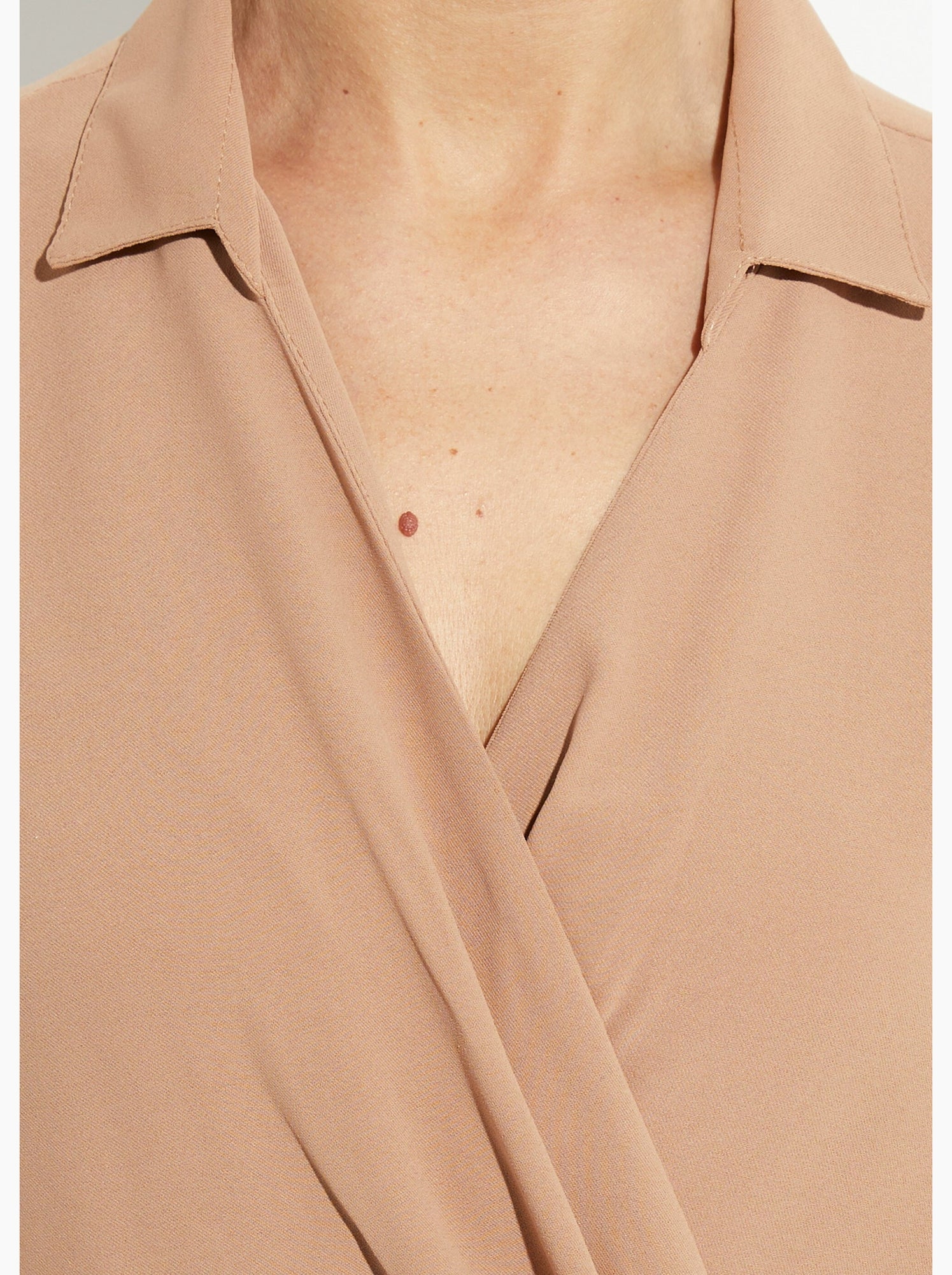 Robe col v manches courtes, essentiel - afibel - Camel