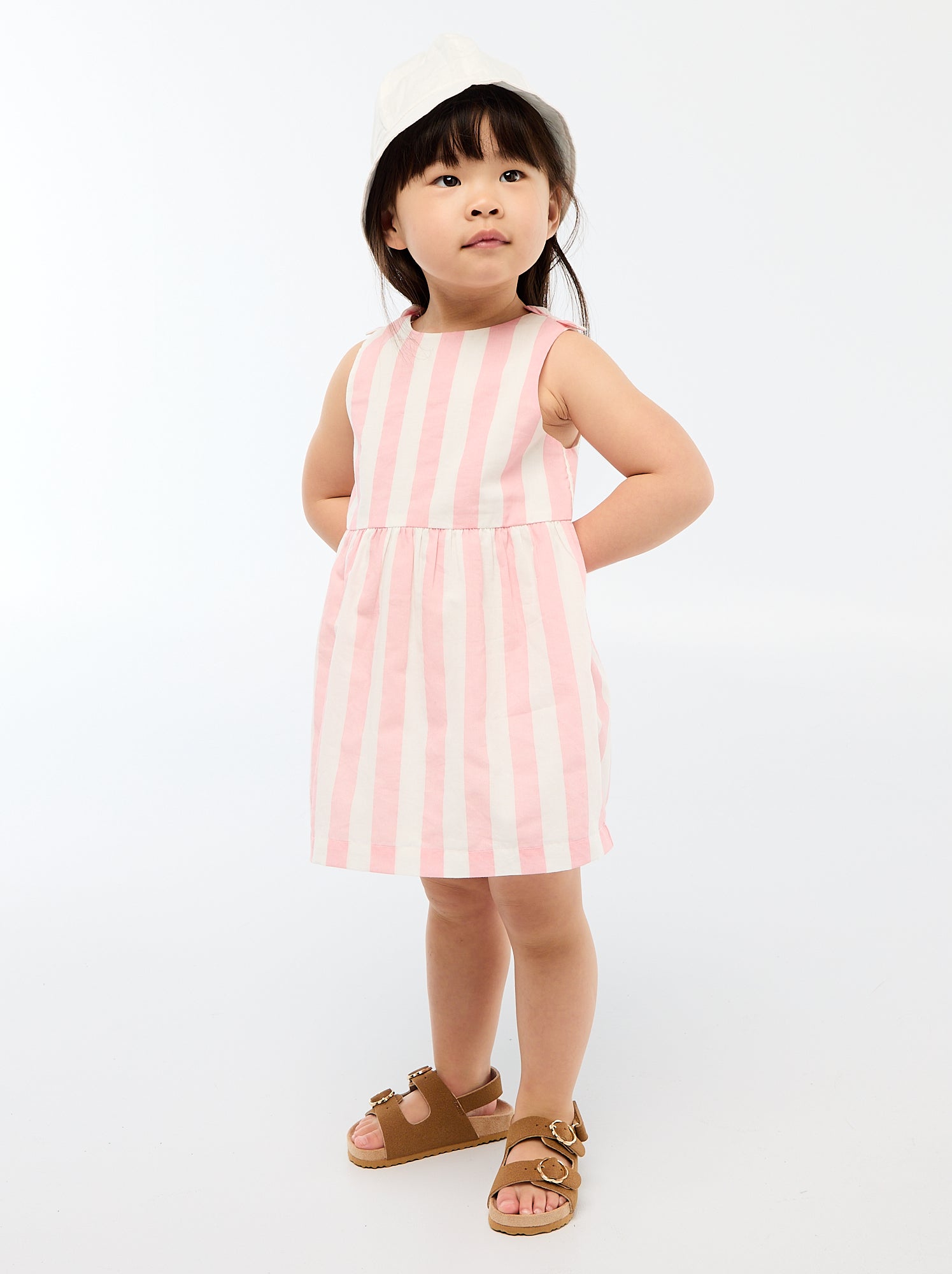 Robe coupe évasée sans manches - Rose (EUA19_8)