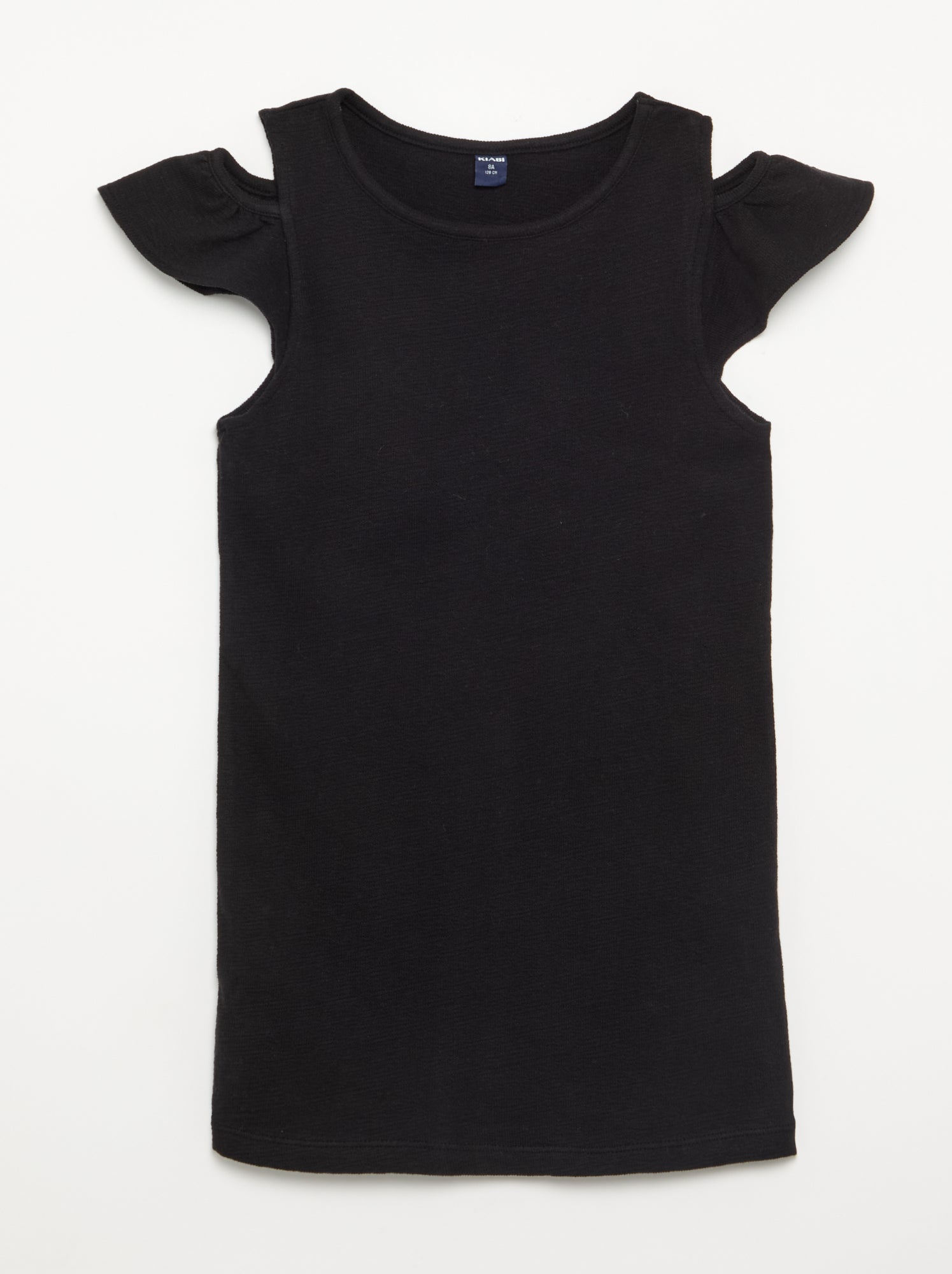 Robe coupe mi-cuisse avec ouvertures aux épaules - Noir