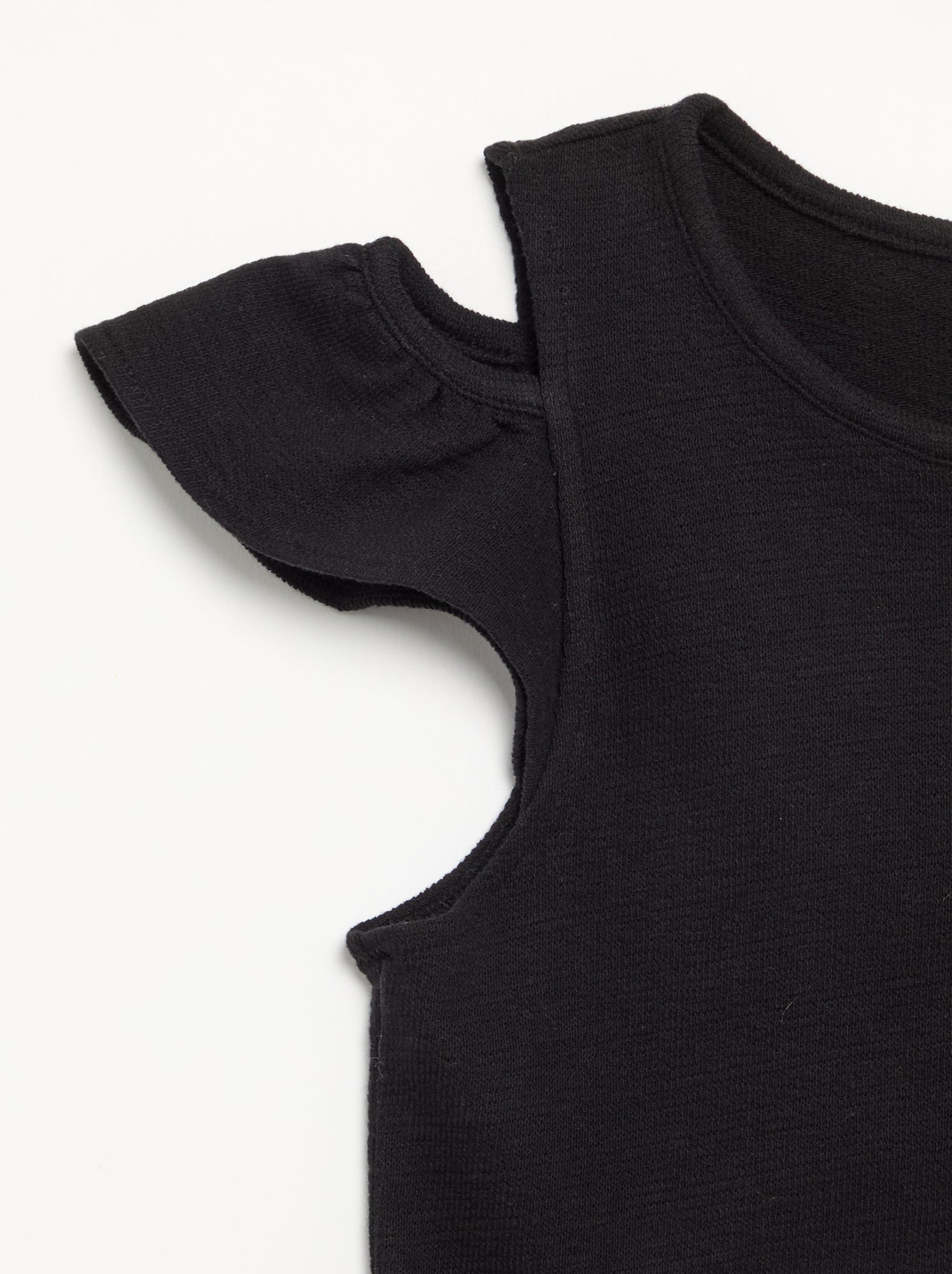 Robe coupe mi-cuisse avec ouvertures aux épaules - Noir