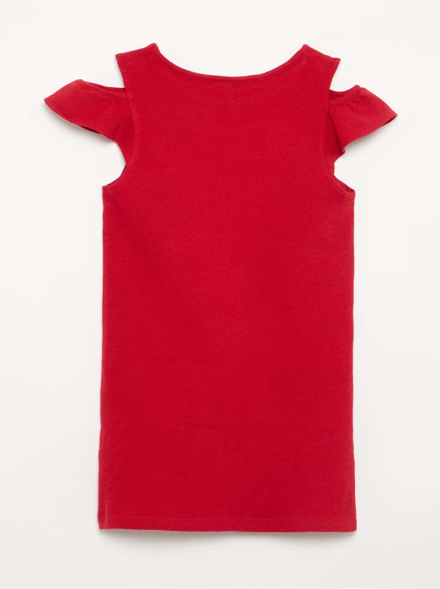 Robe coupe mi-cuisse avec ouvertures aux épaules - Rouge (GDN46_4)