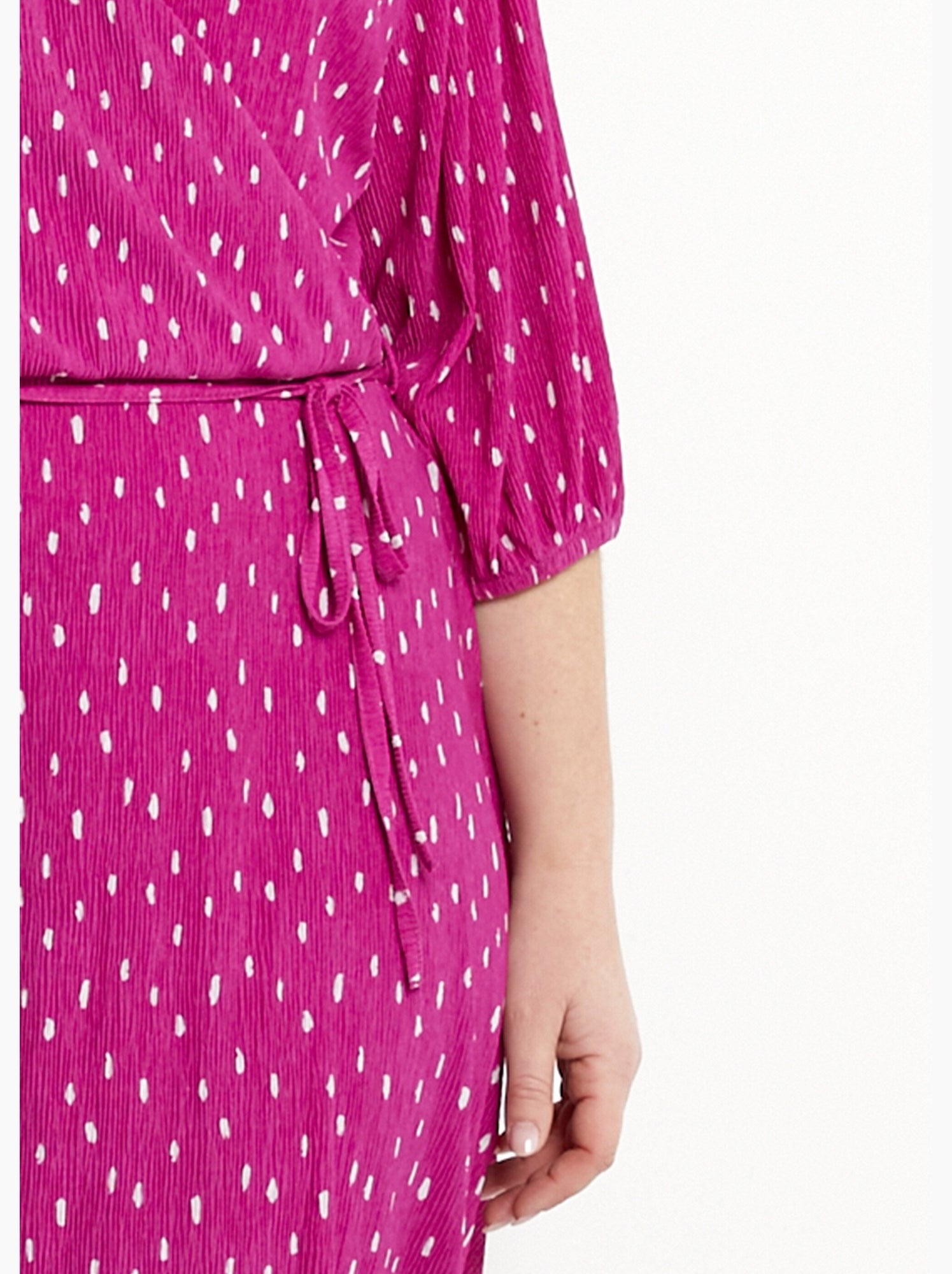 Robe courte cache-coeur imprimé pois - afibel - Blanc Violet