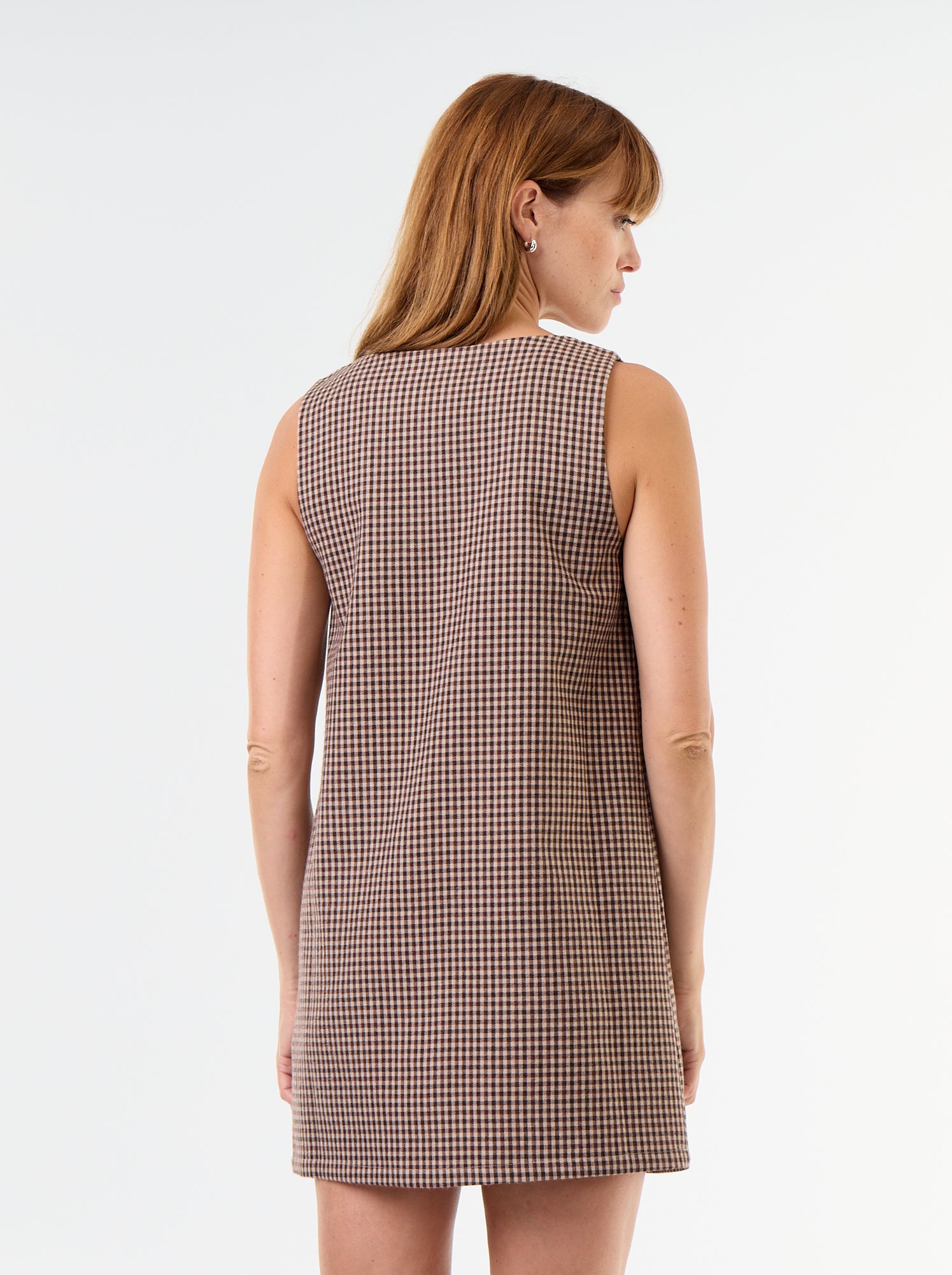 Robe courte forme chasuble - Marron (GJN86_1)