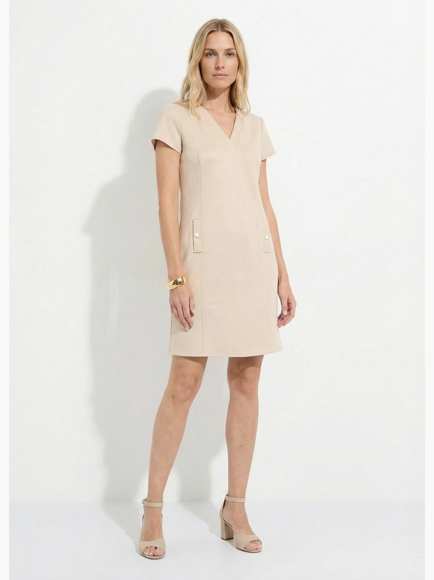 Robe courte tissu suédé velouté - afibel - Beige