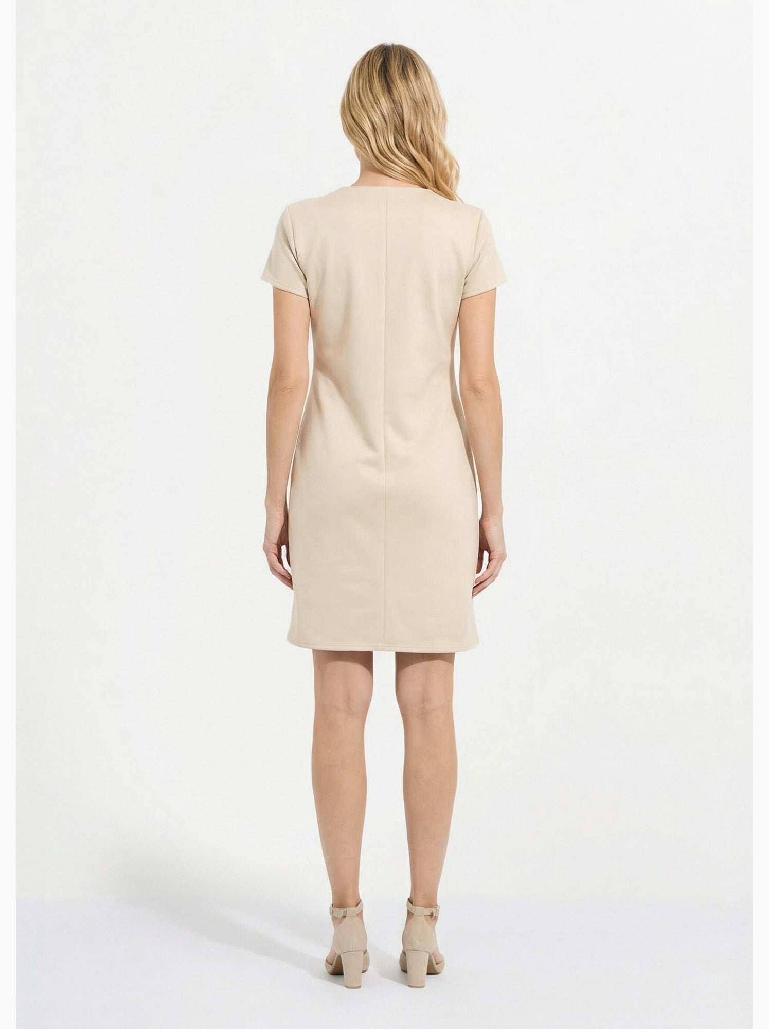Robe courte tissu suédé velouté - afibel - Beige