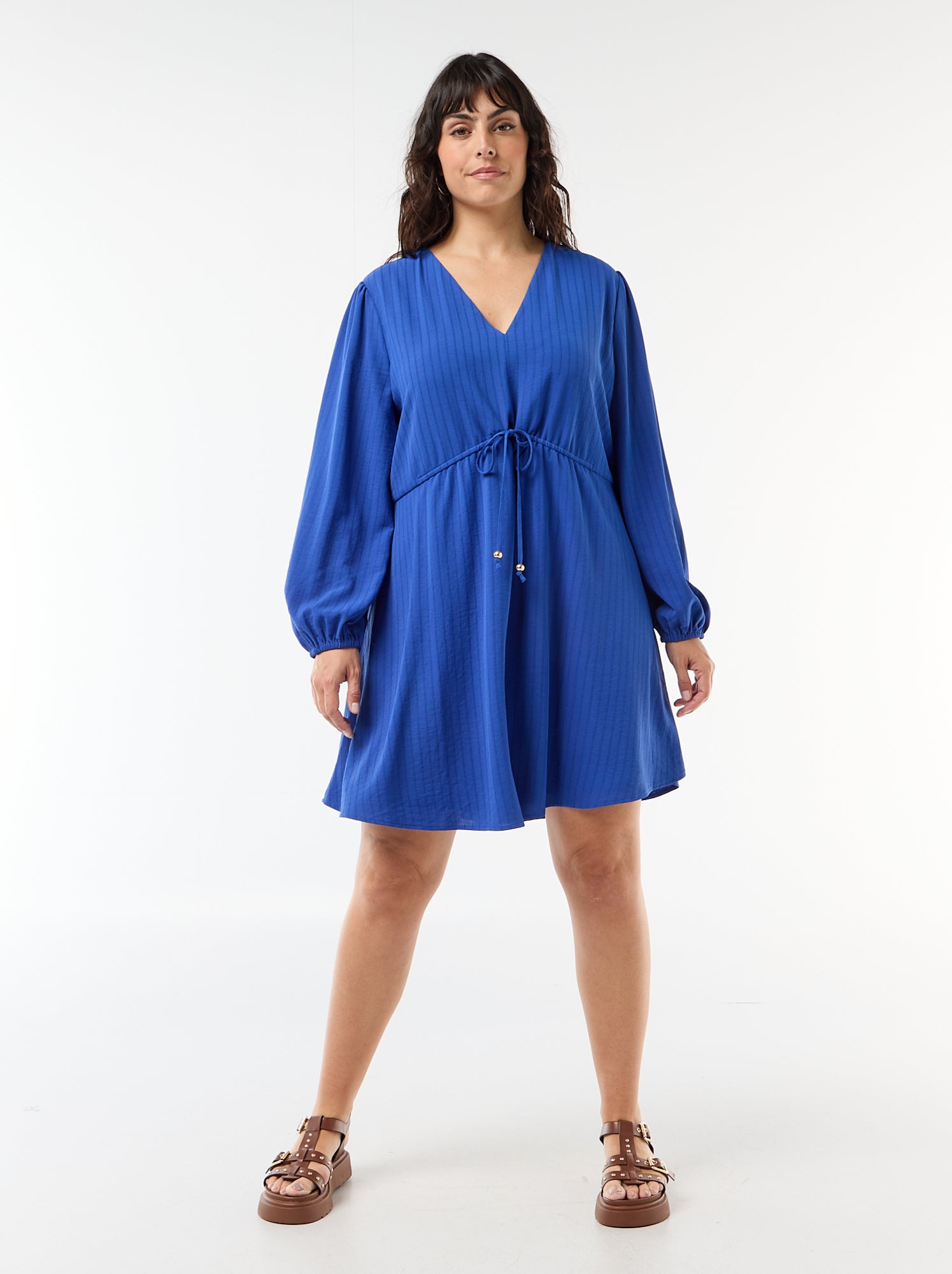Robe de cérémonie à manches longues - Bleu