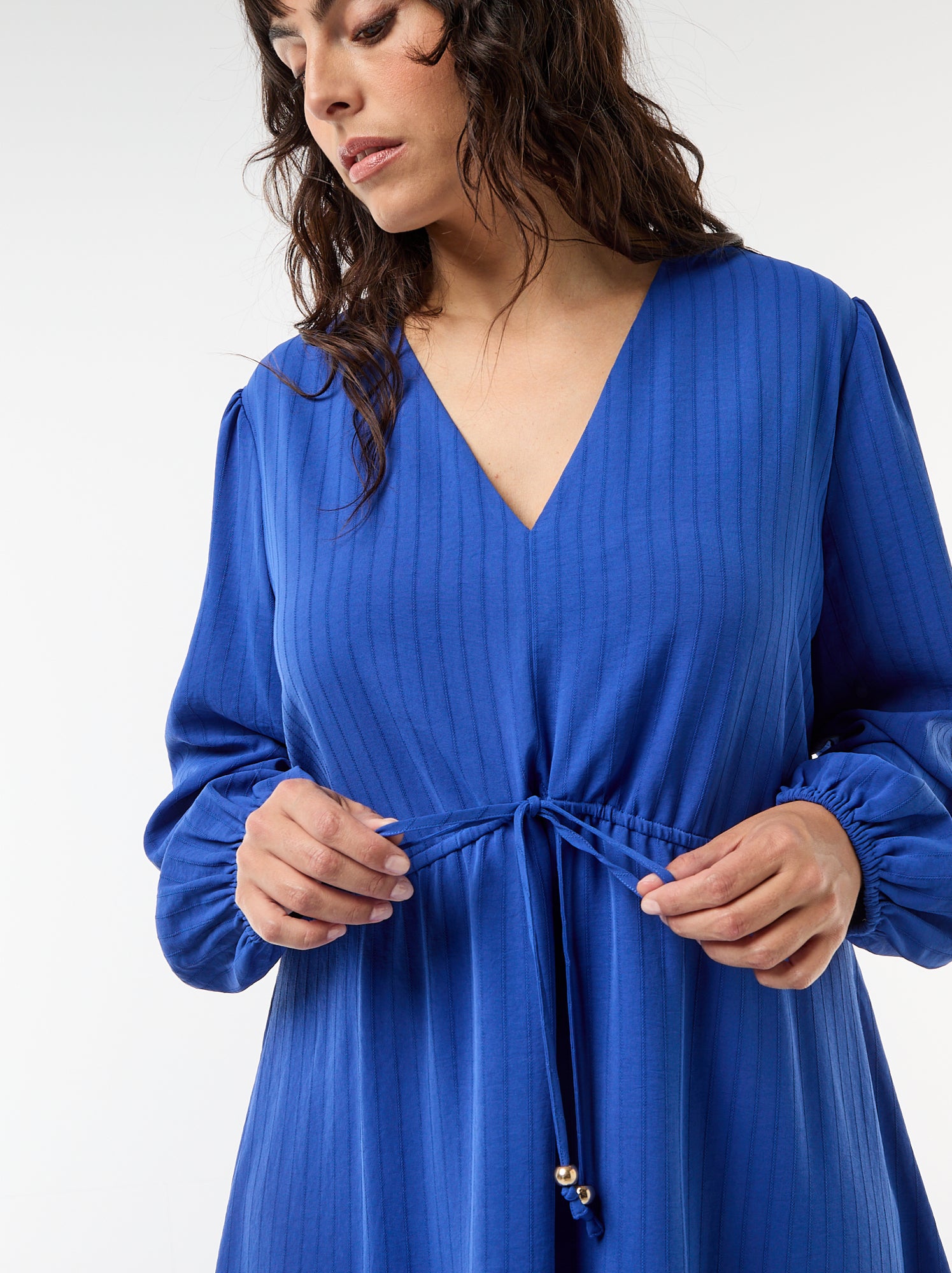 Robe de cérémonie à manches longues - Bleu