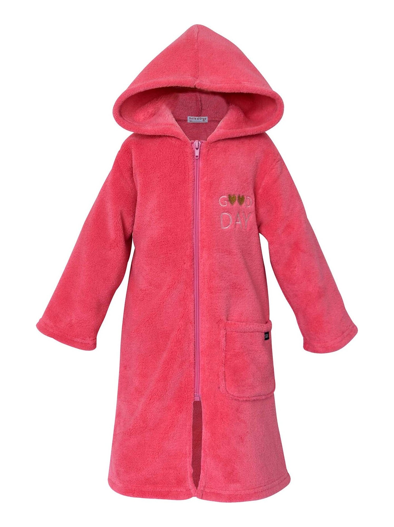 Robe de chambre fille longue rose - Rose