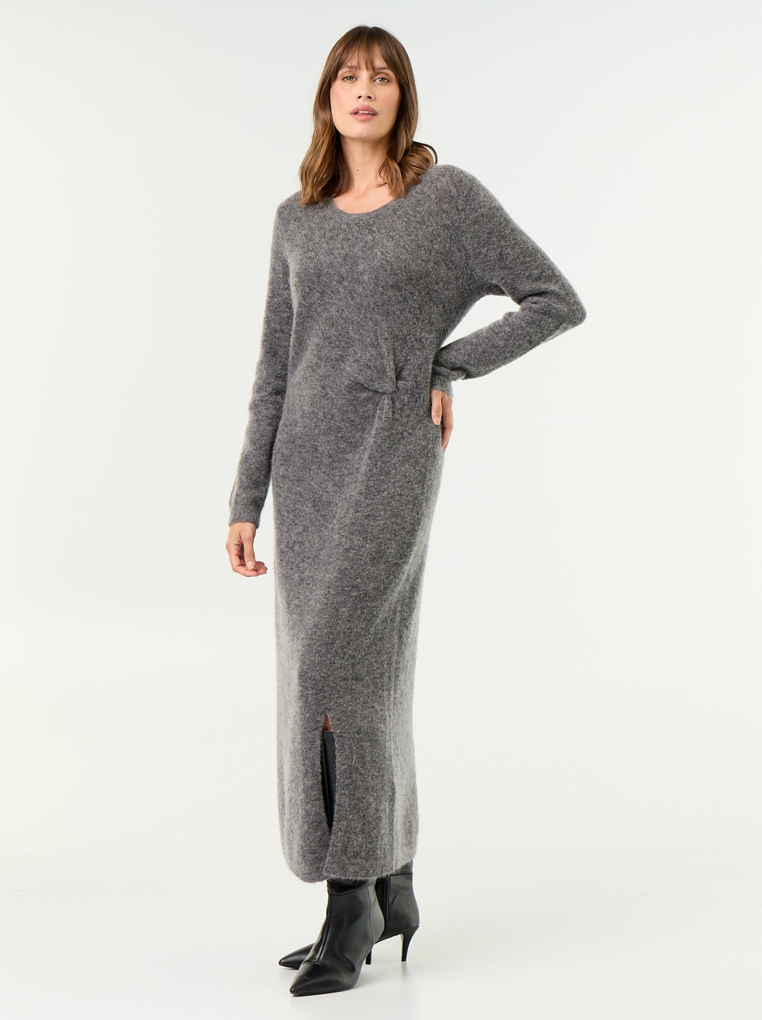 Robe de maternité en laine mélangée - Gris