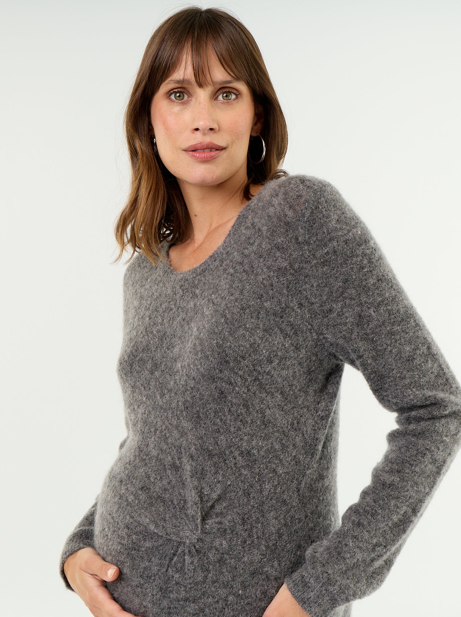 Robe de maternité en laine mélangée - Gris