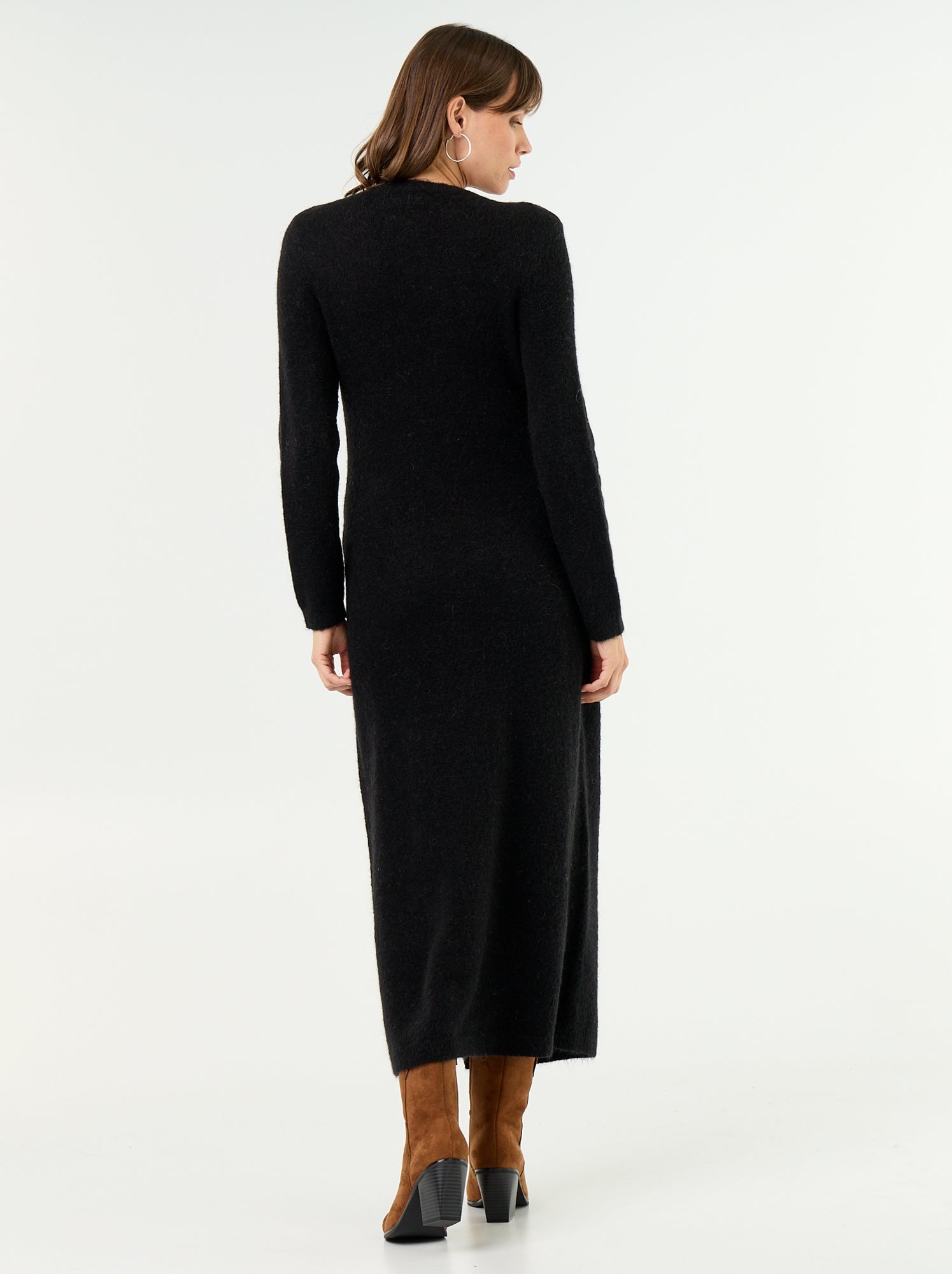 Robe de maternité en laine mélangée - Noir