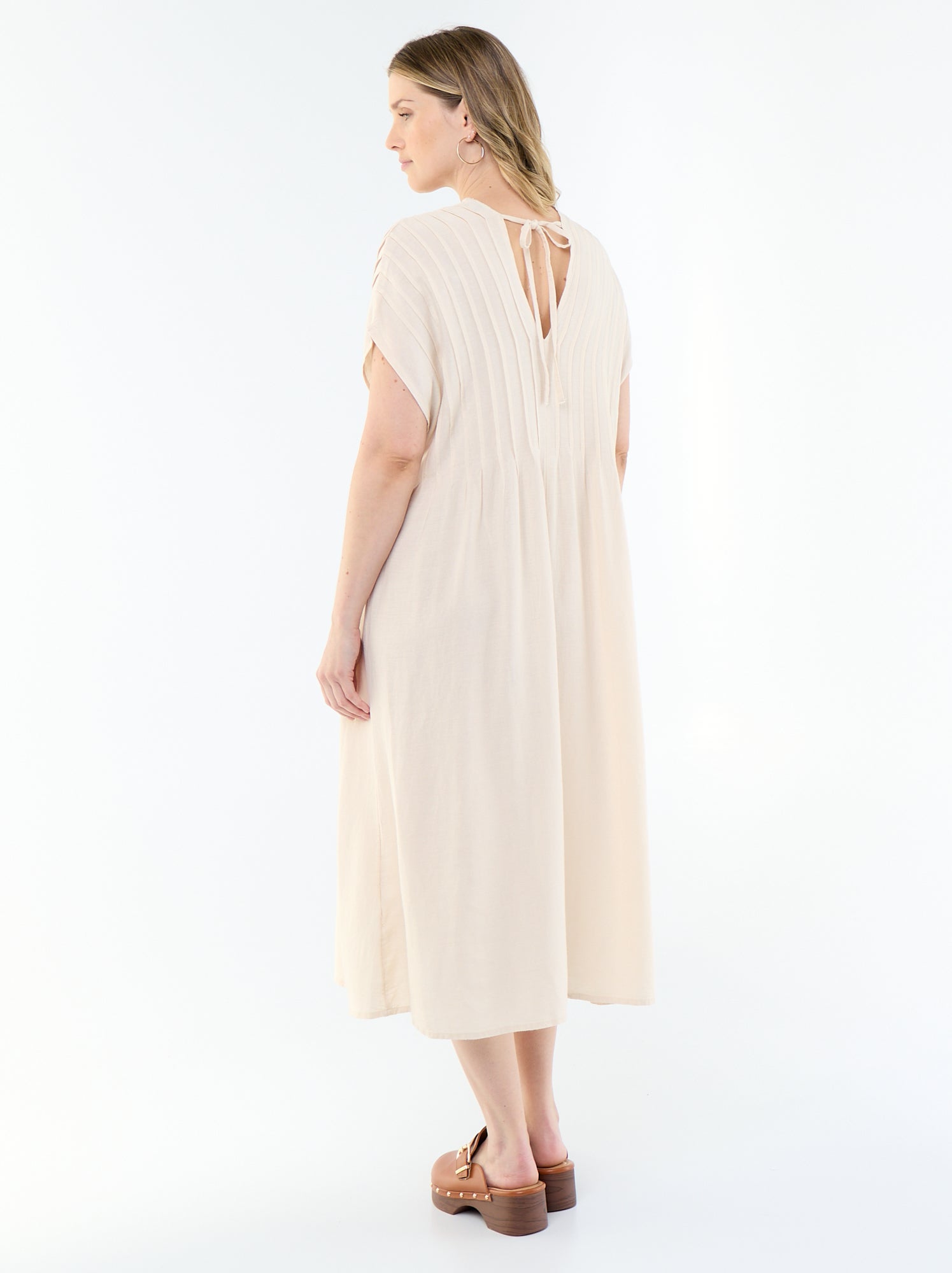 Robe de maternité en lin mélangé - Beige