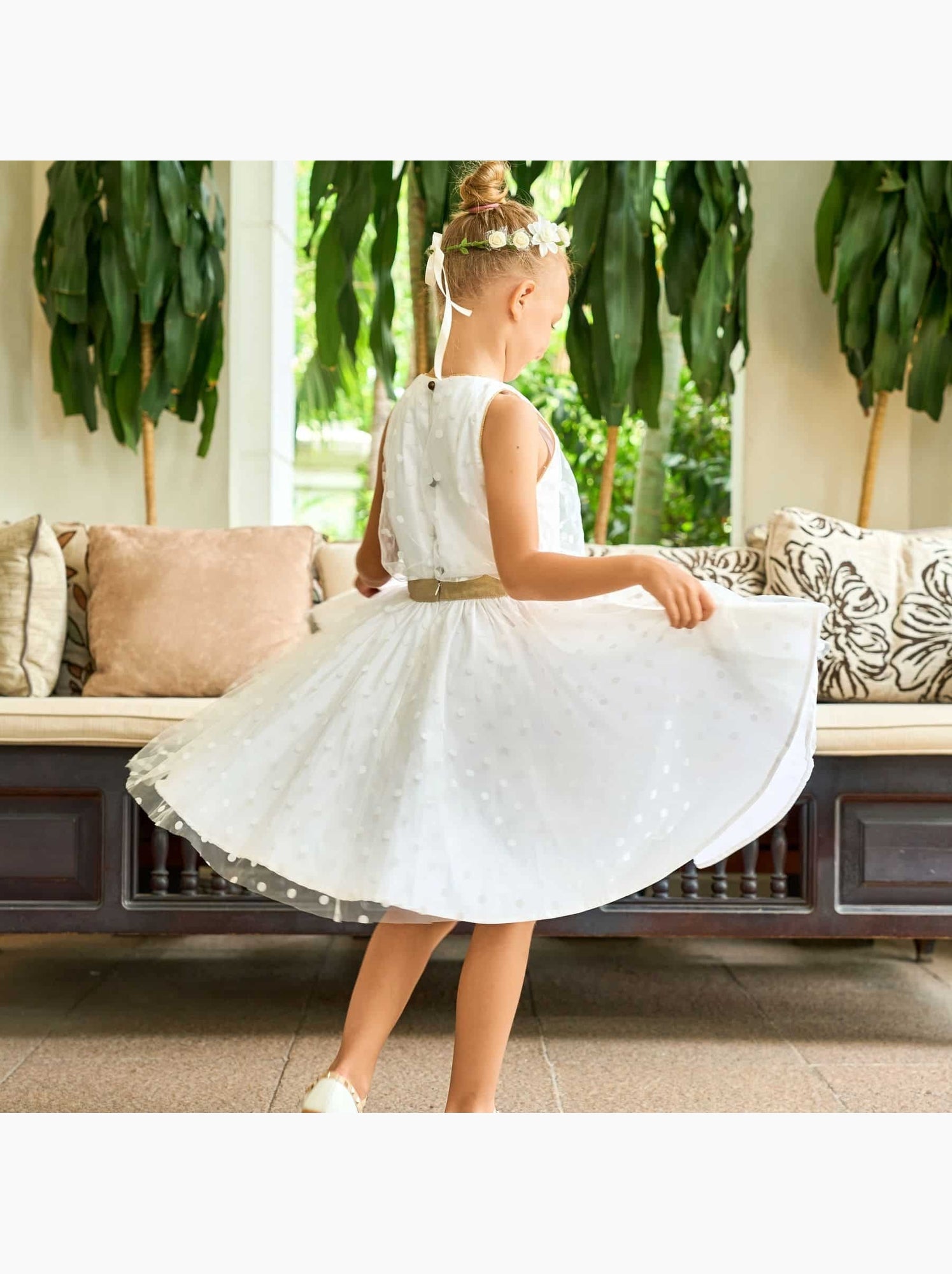 Robe Demoiselle d'Honneur  en Tulle   HEPBURN - La Faute à Voltaire - Or/Beige/Blanc/Transparent
