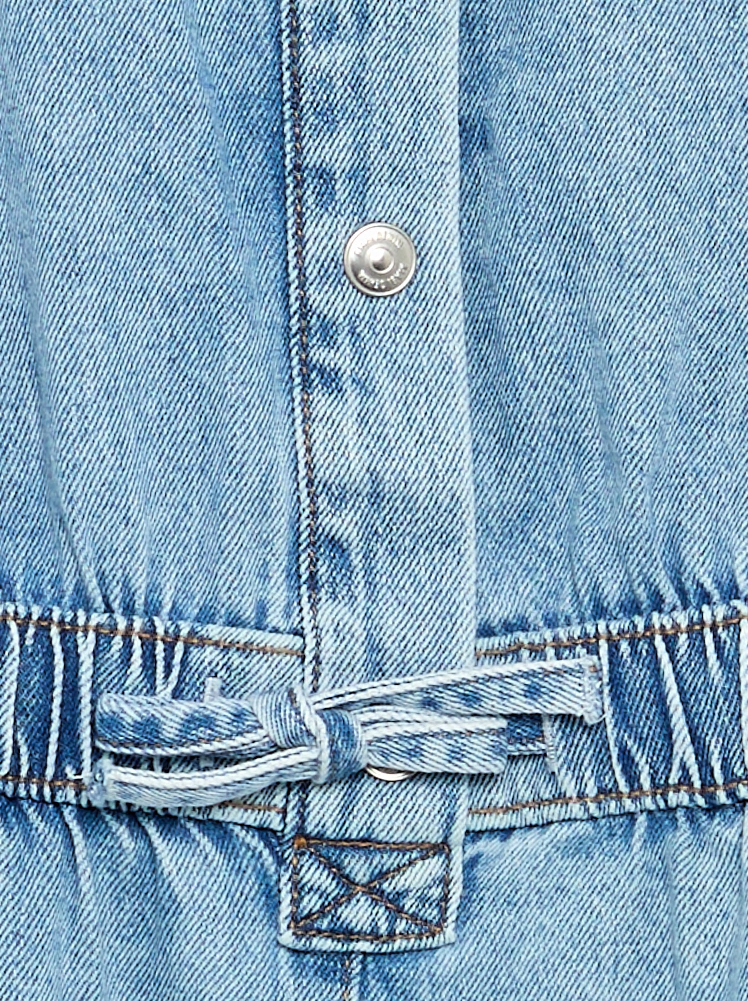 Robe denim coupe chemise - Bleu (GHK26_1)
