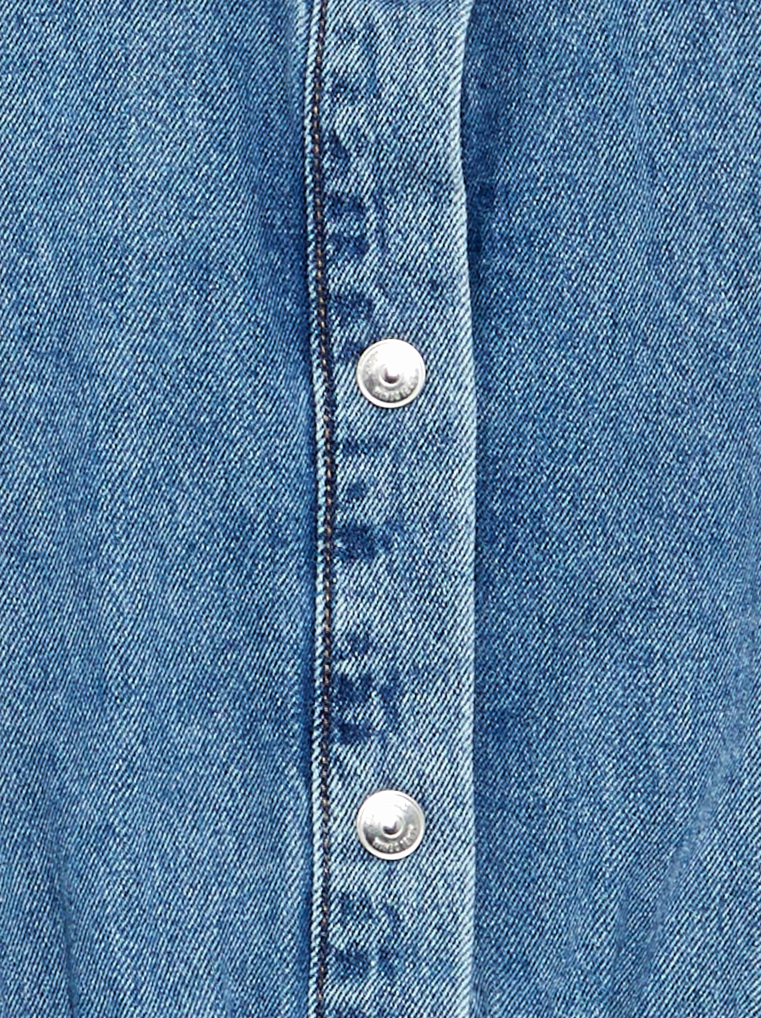 Robe denim coupe chemise - Bleu (GHK26_2)