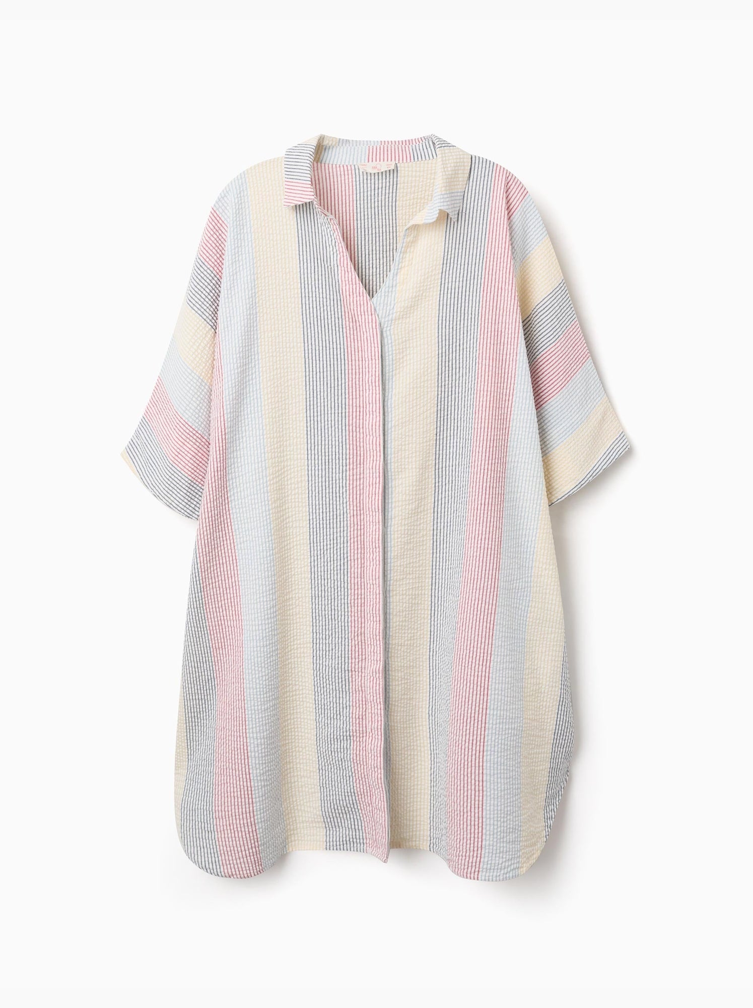 Robe en coton à rayures You&Me - Rouge