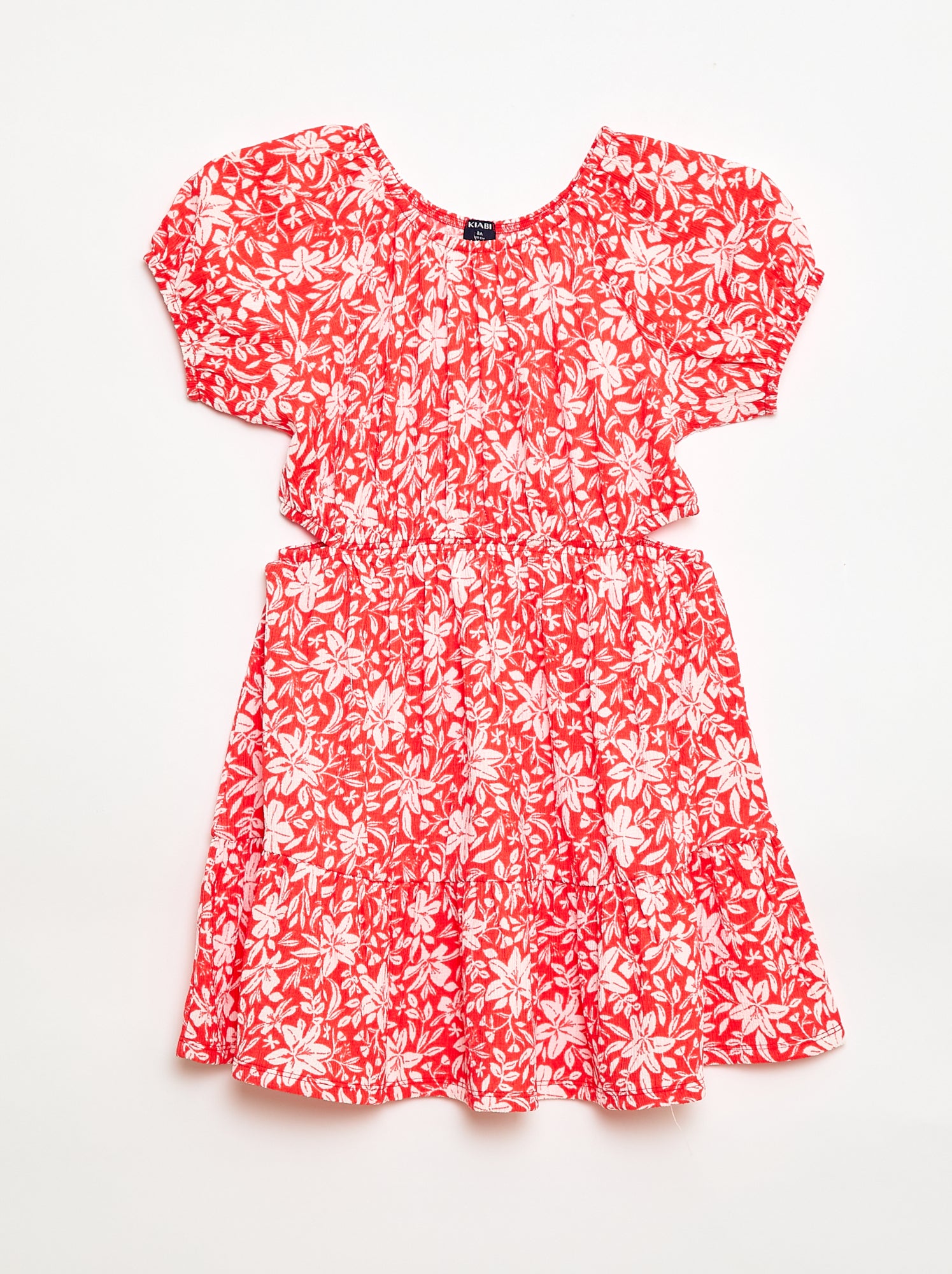Robe en maille ajourée sur les côtés - Rouge