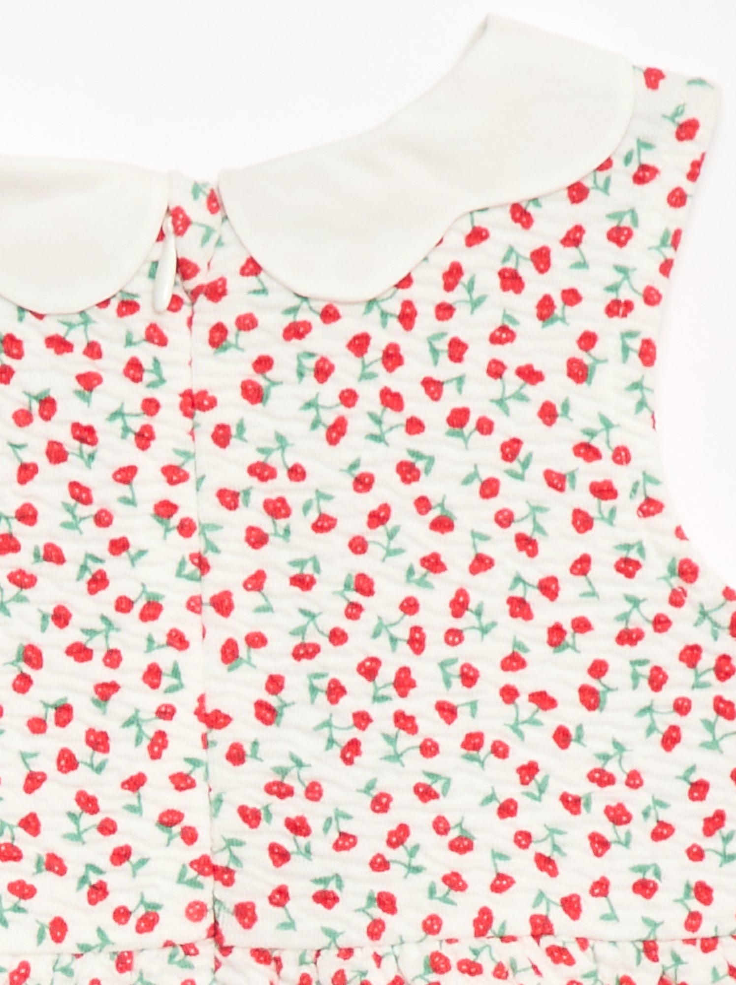 Robe en maille froissée avec col en popeline - Rouge