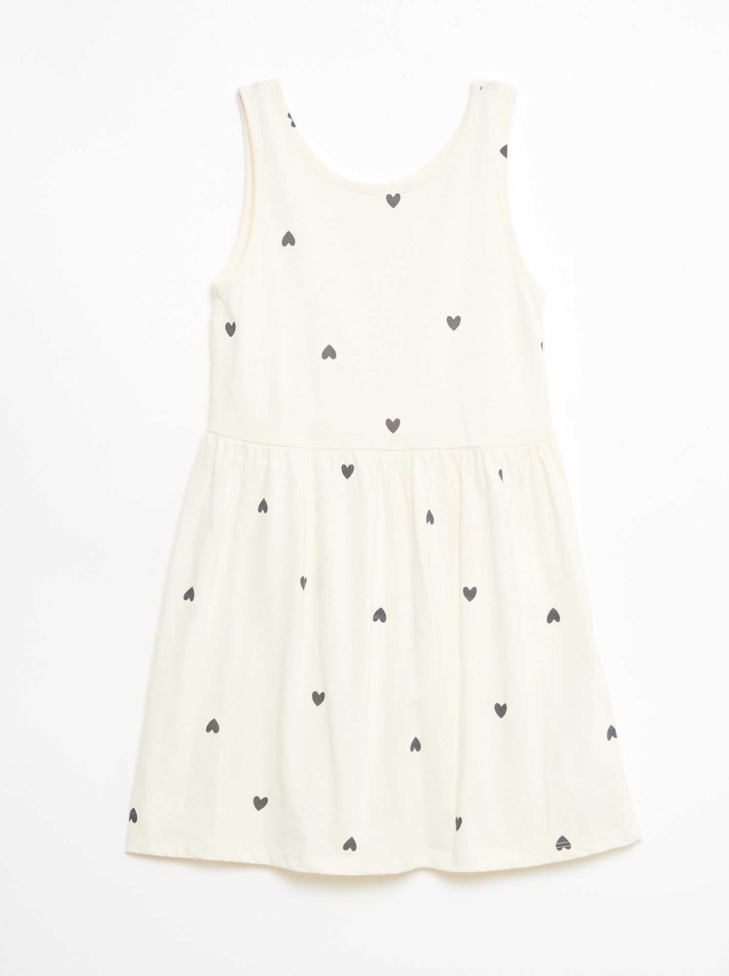 Robe en maille légère fine bretelles all-over en coton - Beige