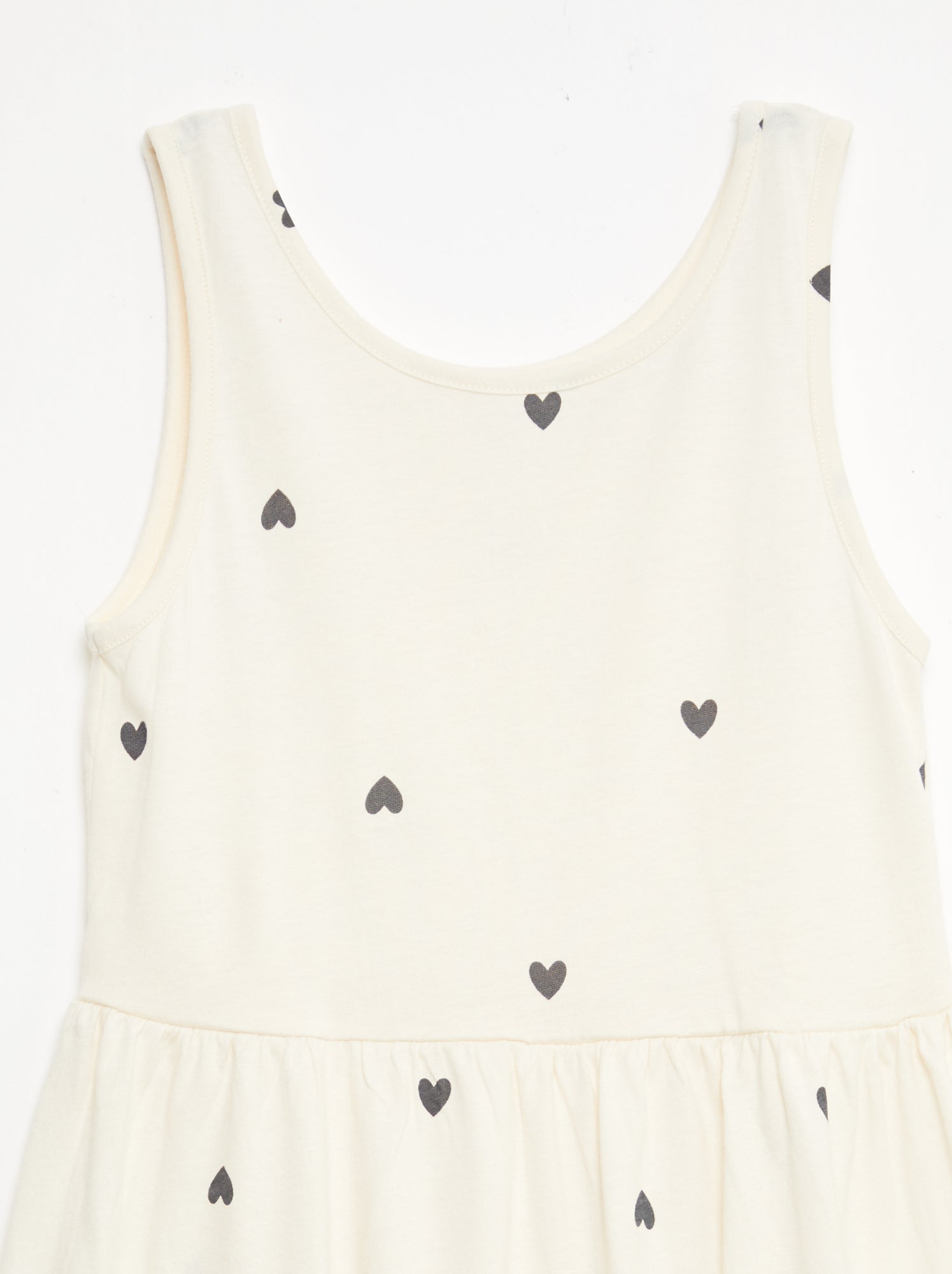 Robe en maille légère fine bretelles all-over en coton - Beige