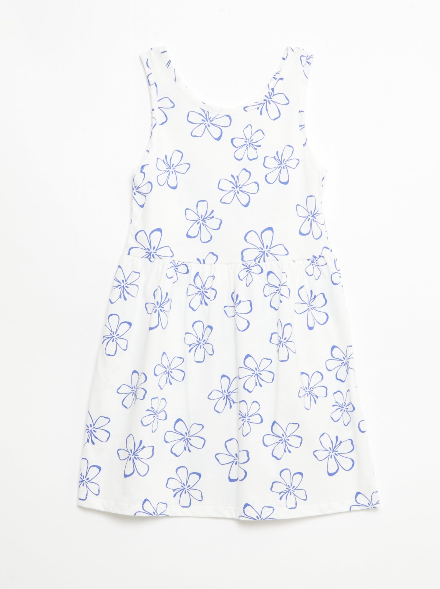 Robe en maille légère fine bretelles all-over en coton - Blanc
