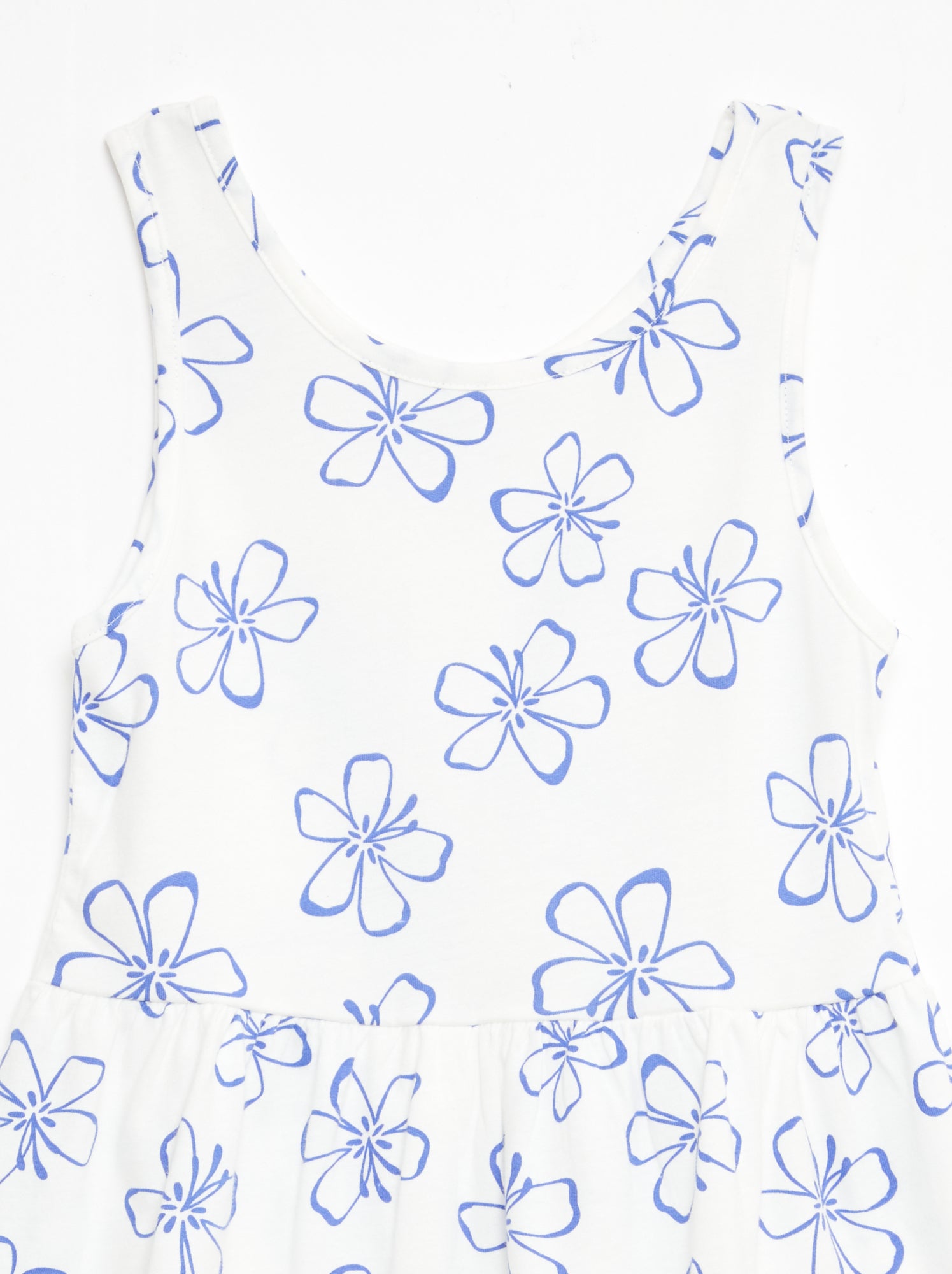 Robe en maille légère fine bretelles all-over en coton - Blanc