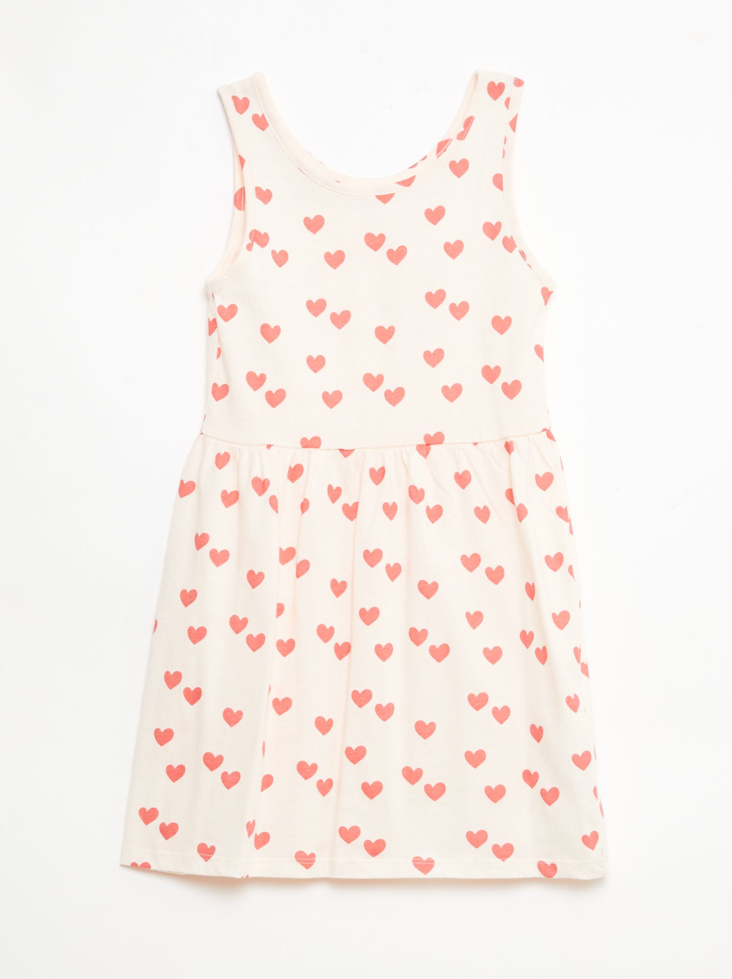 Robe en maille légère fine bretelles all-over en coton - Rouge (EZA10_10)