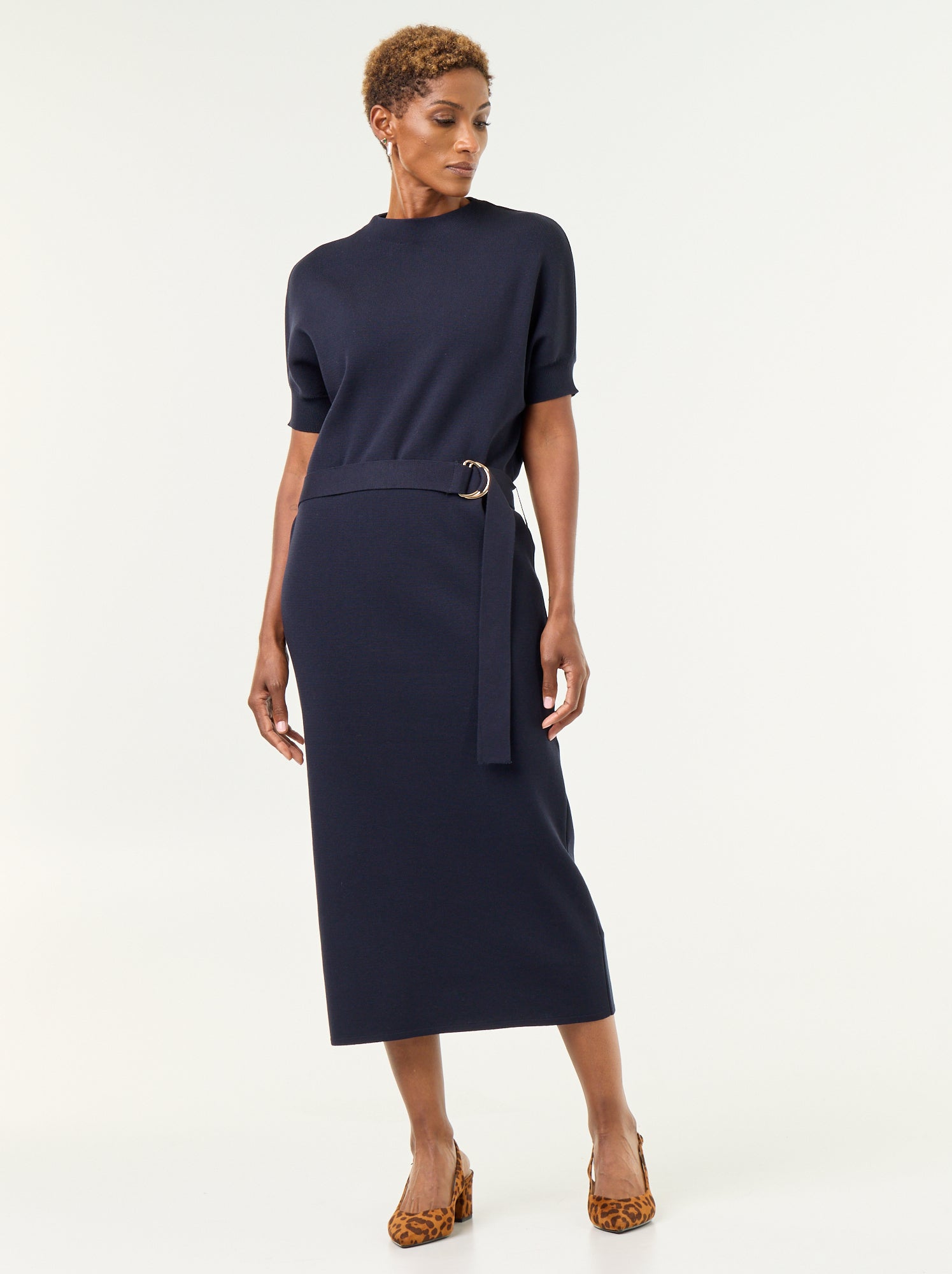 Robe en maille lourde - Bleu