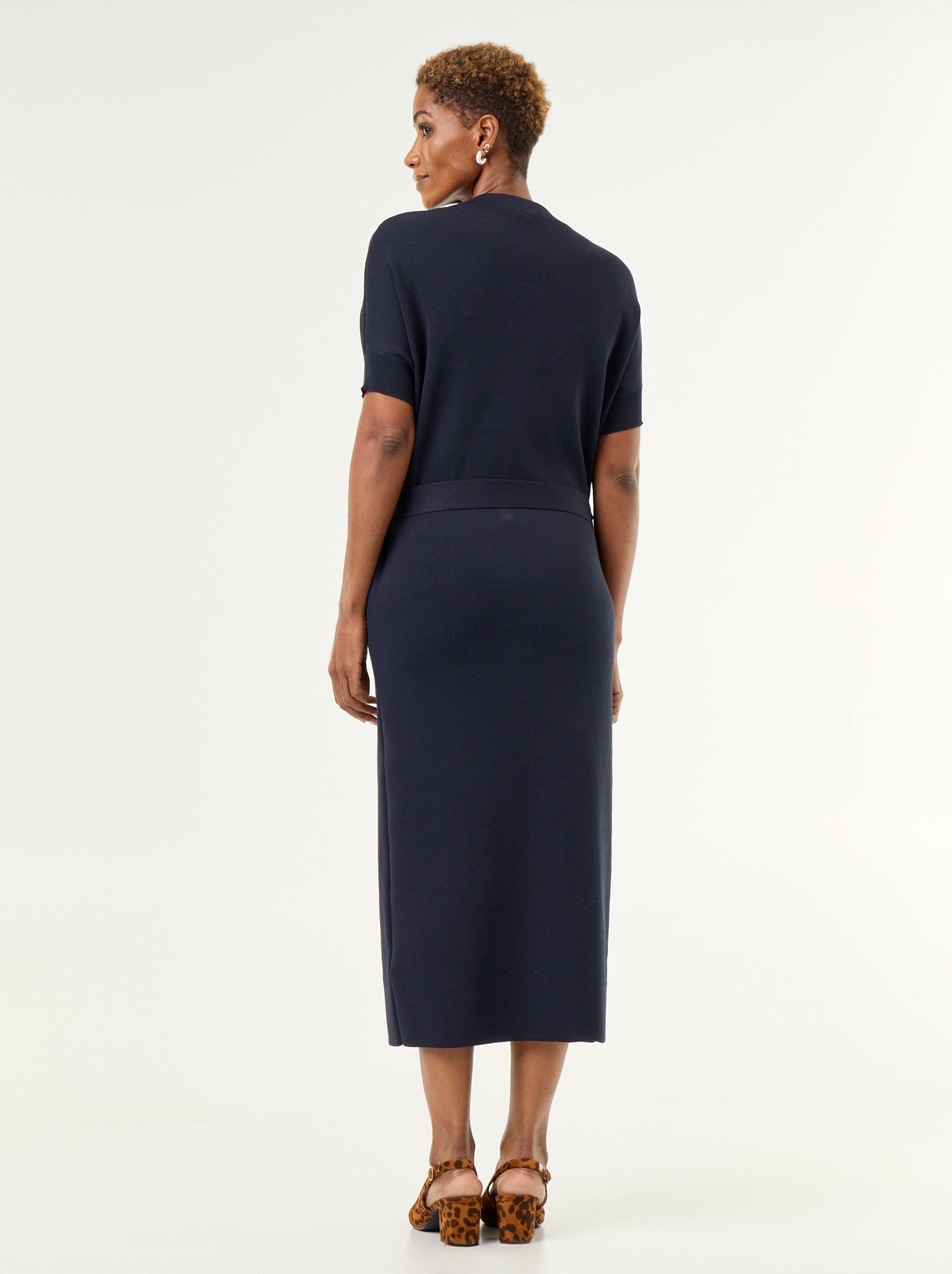 Robe en maille lourde - Bleu