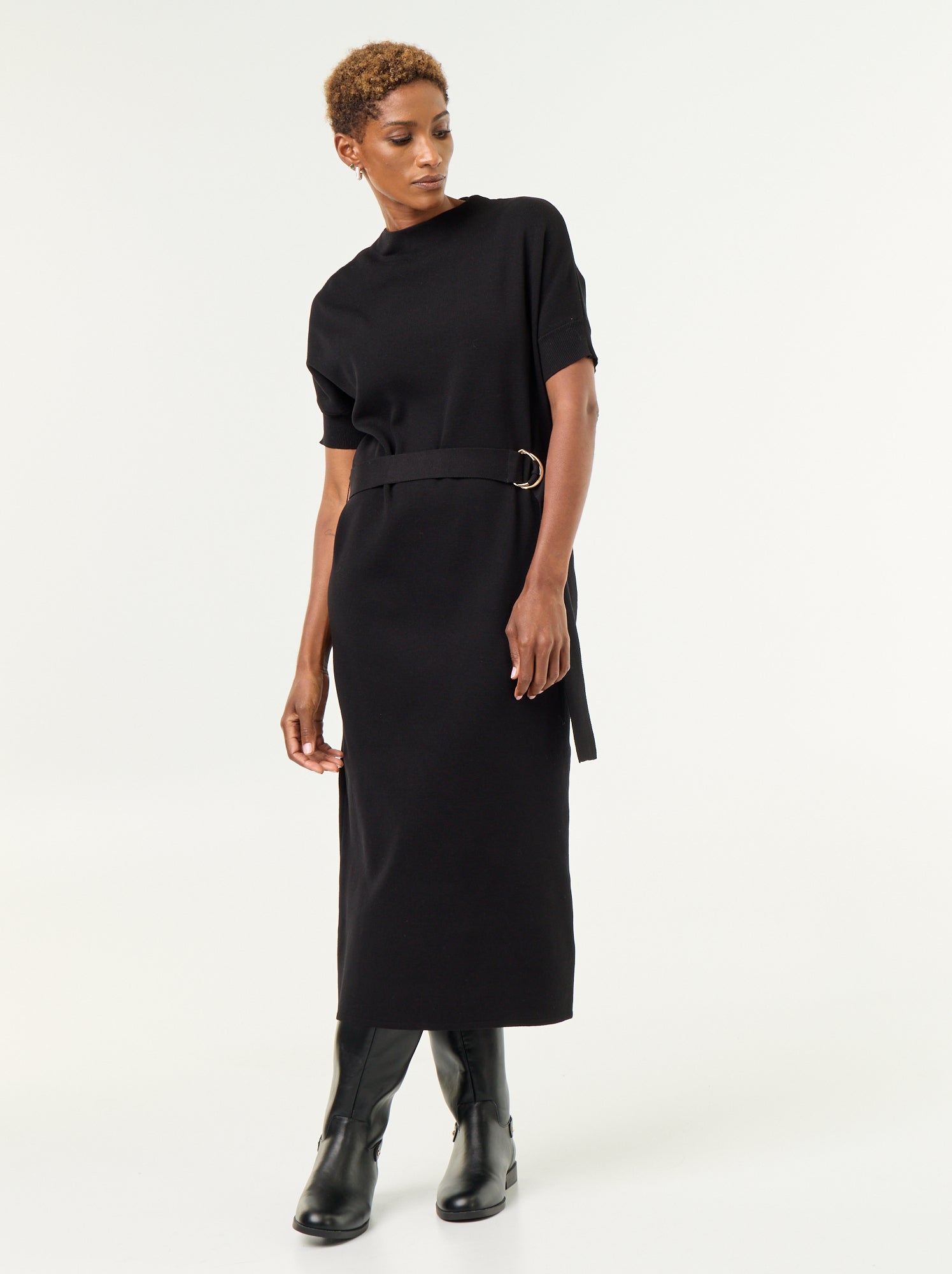 Robe en maille lourde - Noir