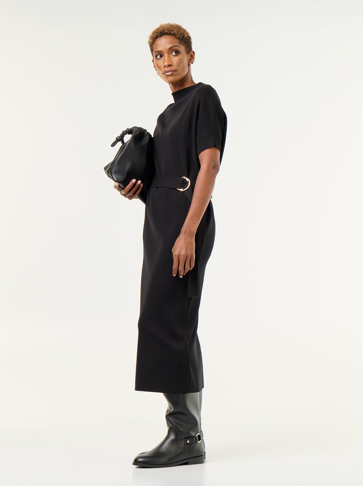 Robe en maille lourde - Noir