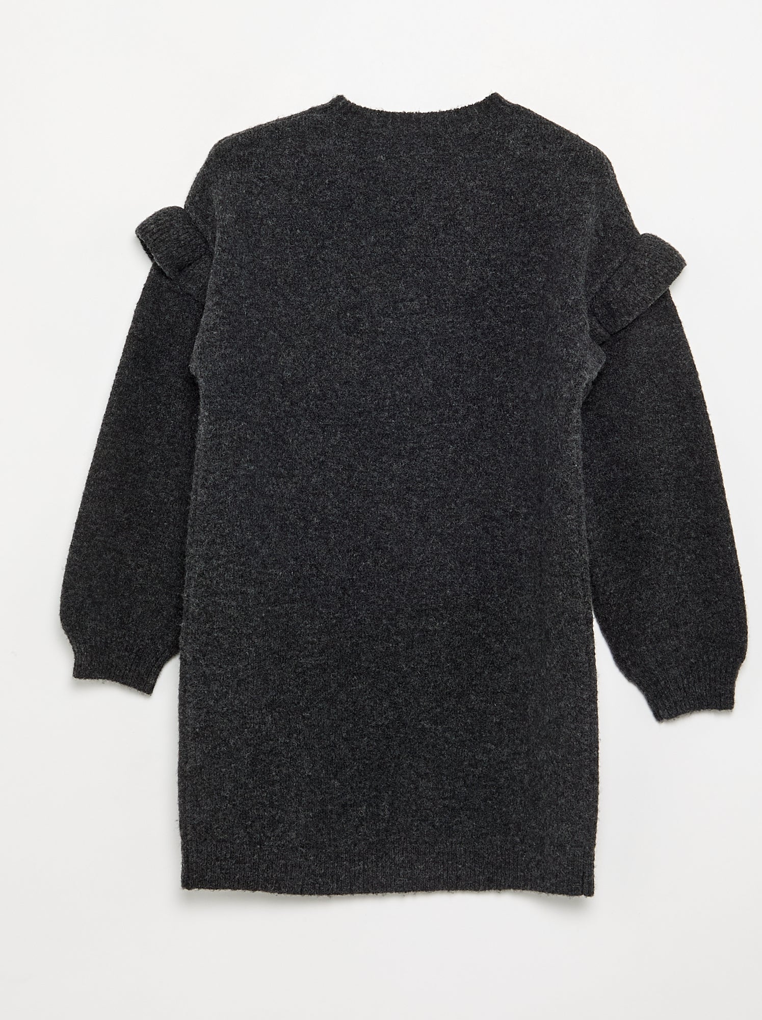 Robe en tricot avec épaules volantées - Gris