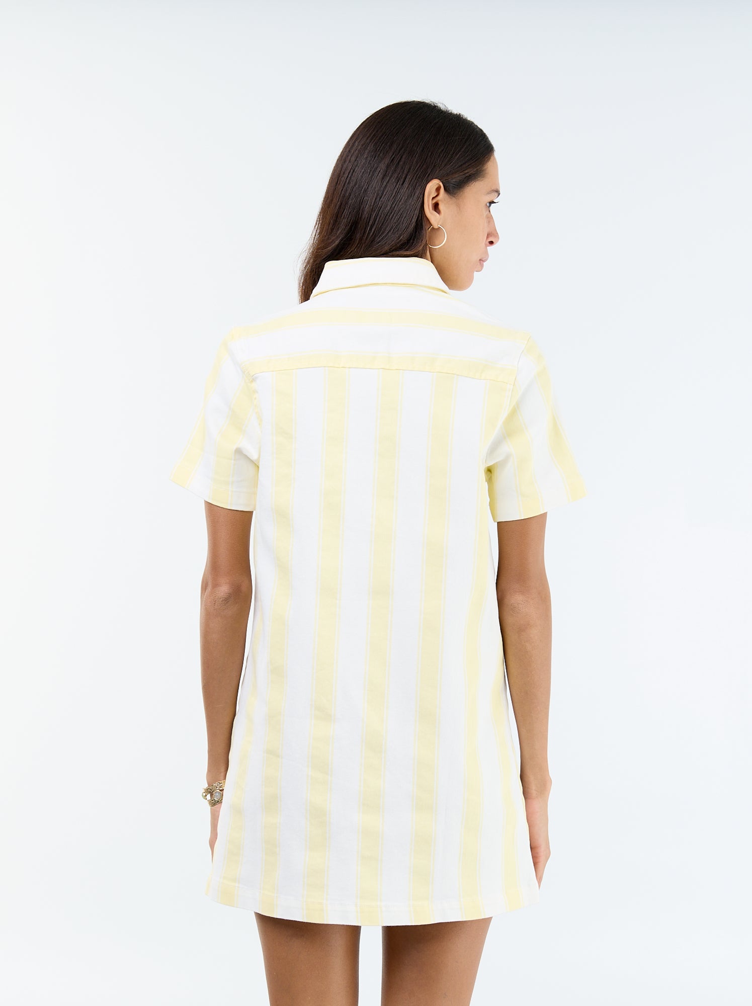 Robe en twill coupe courte - Jaune