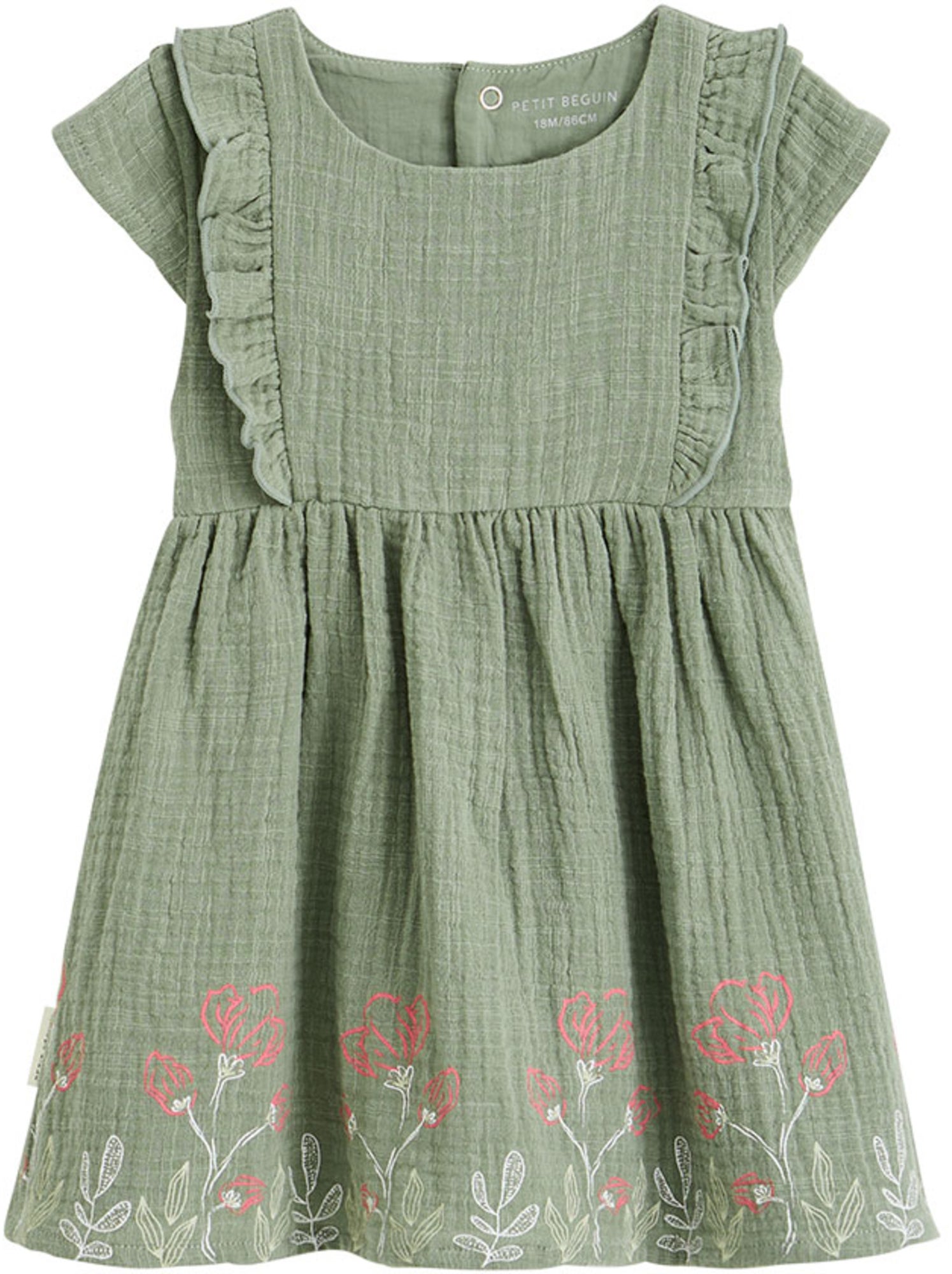 Robe enfant en gaze de coton anaelle - Kaki