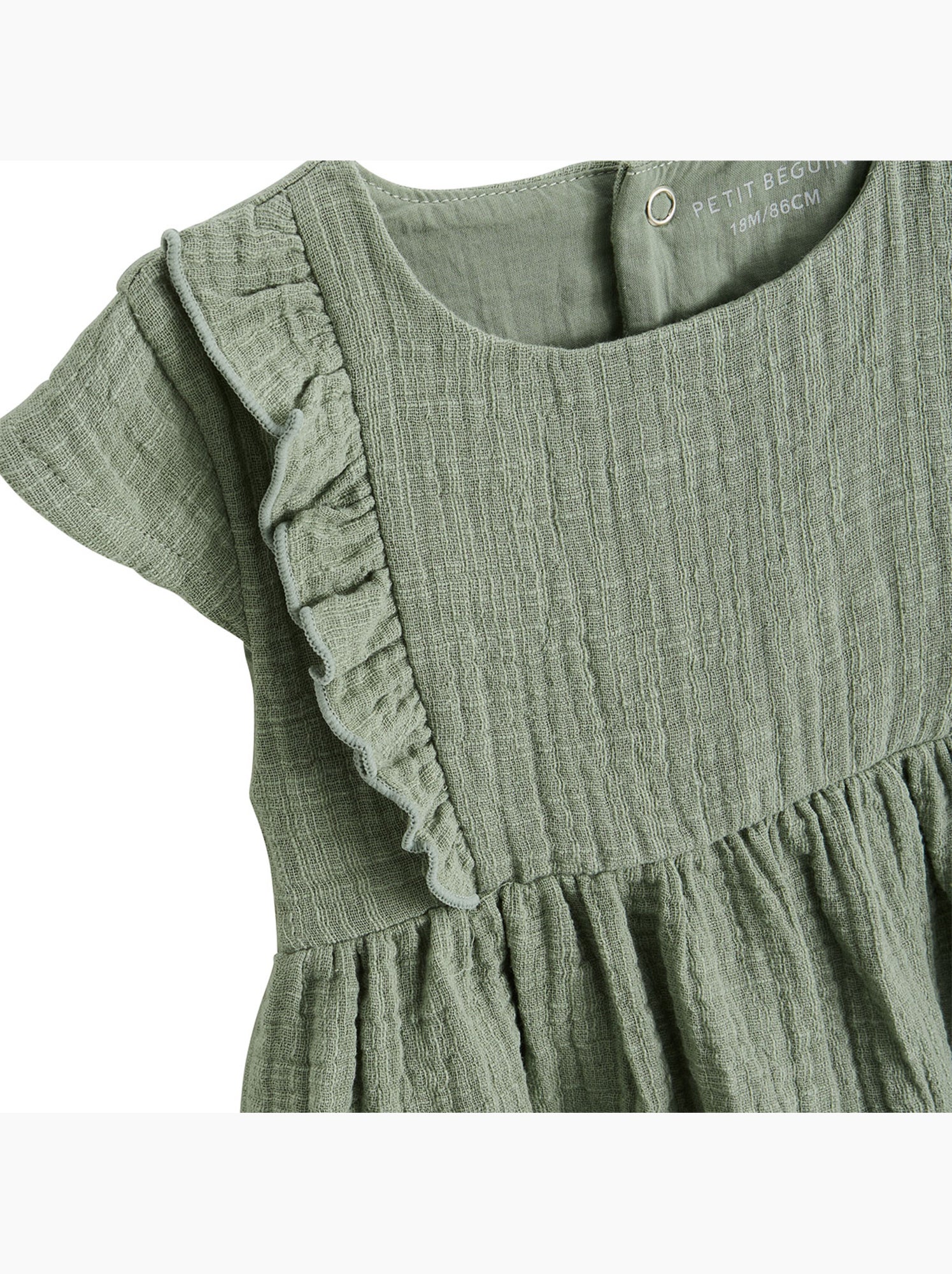 Robe enfant en gaze de coton anaelle - Kaki