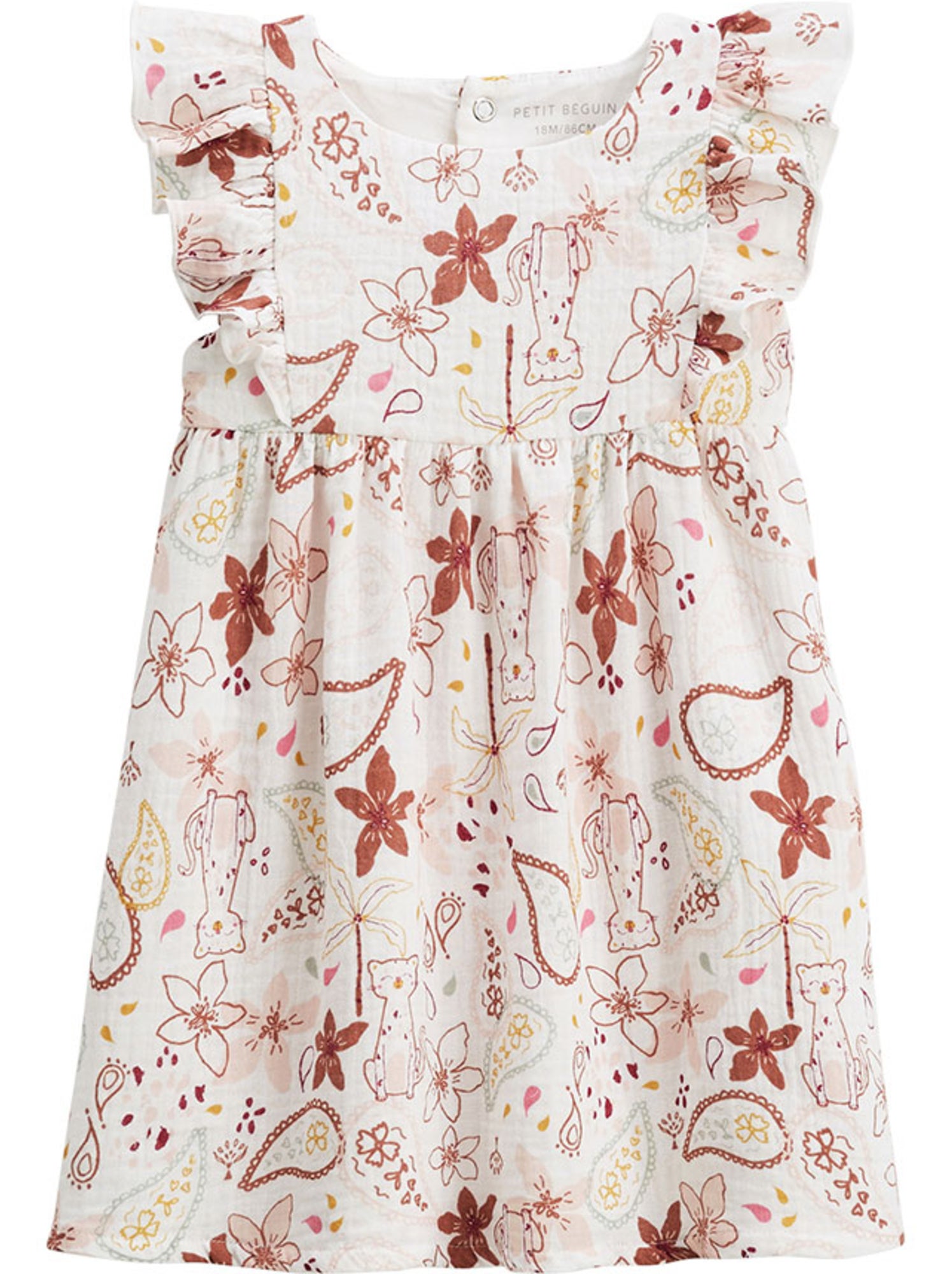 Robe enfant en gaze de coton arizona - Ecru