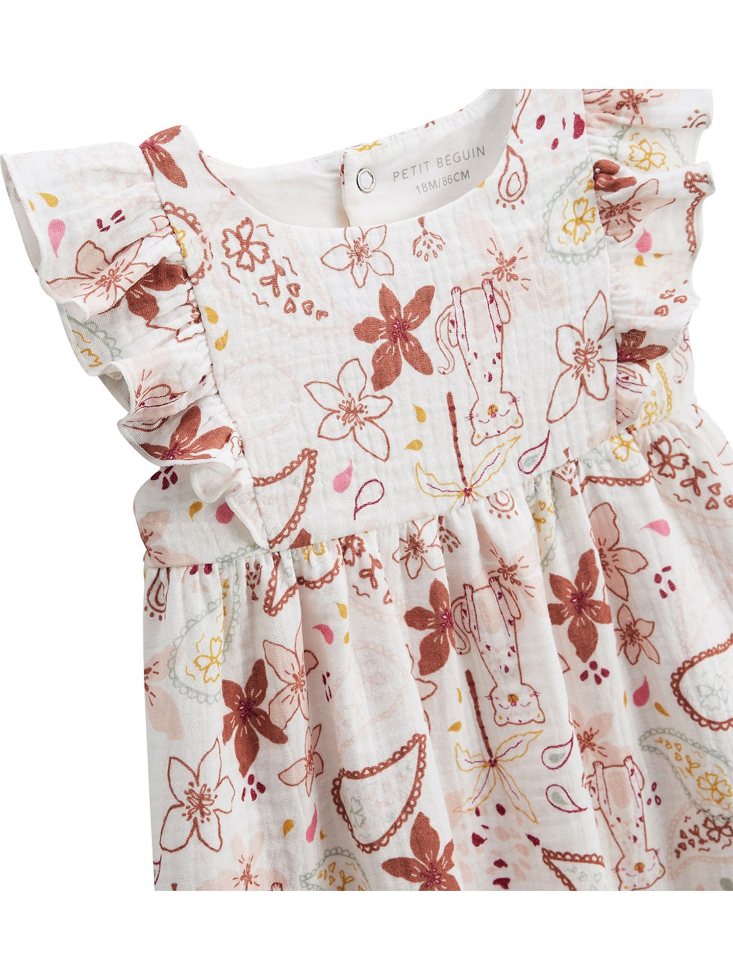 Robe enfant en gaze de coton arizona - Ecru
