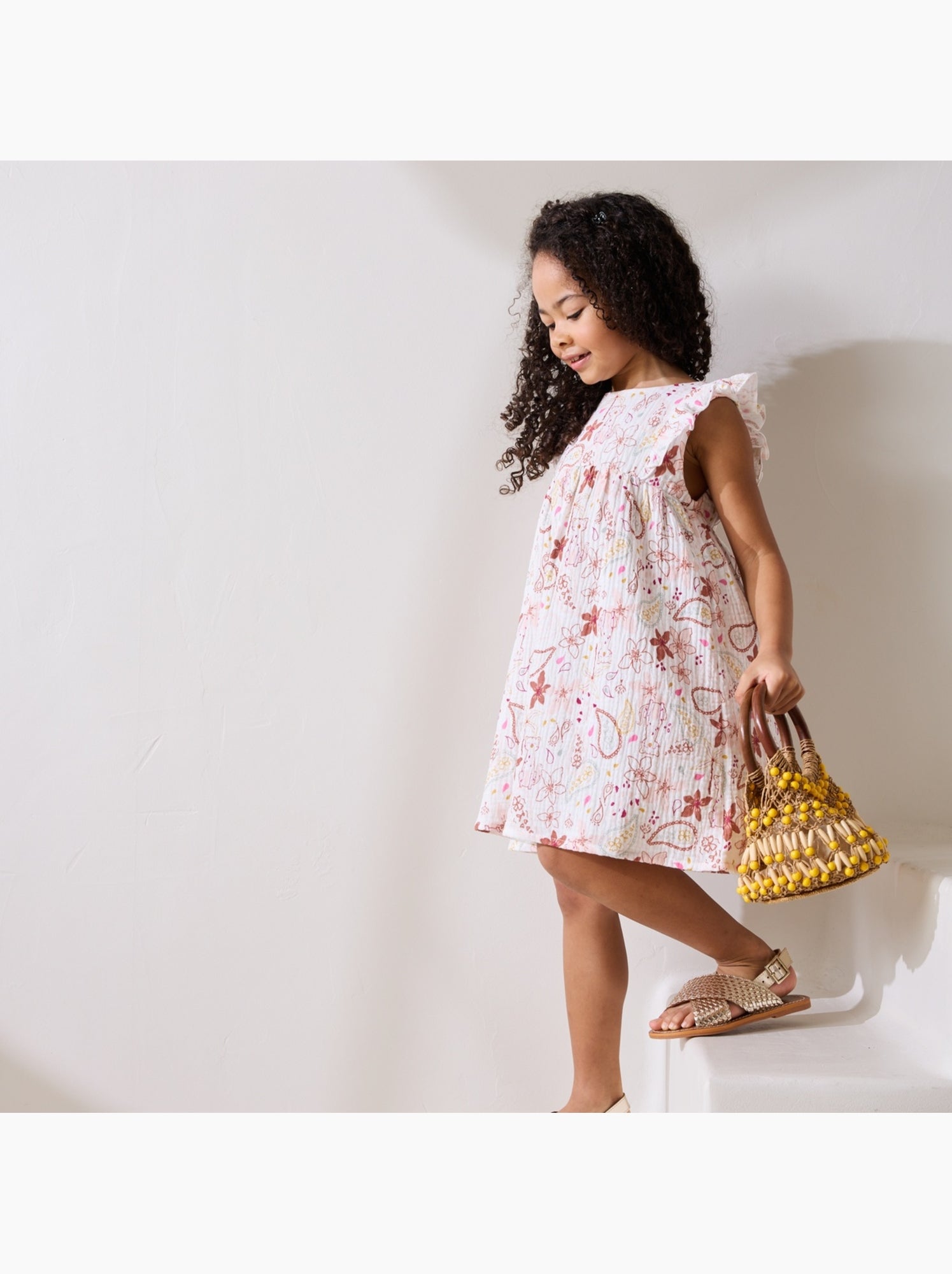 Robe enfant en gaze de coton arizona - Ecru