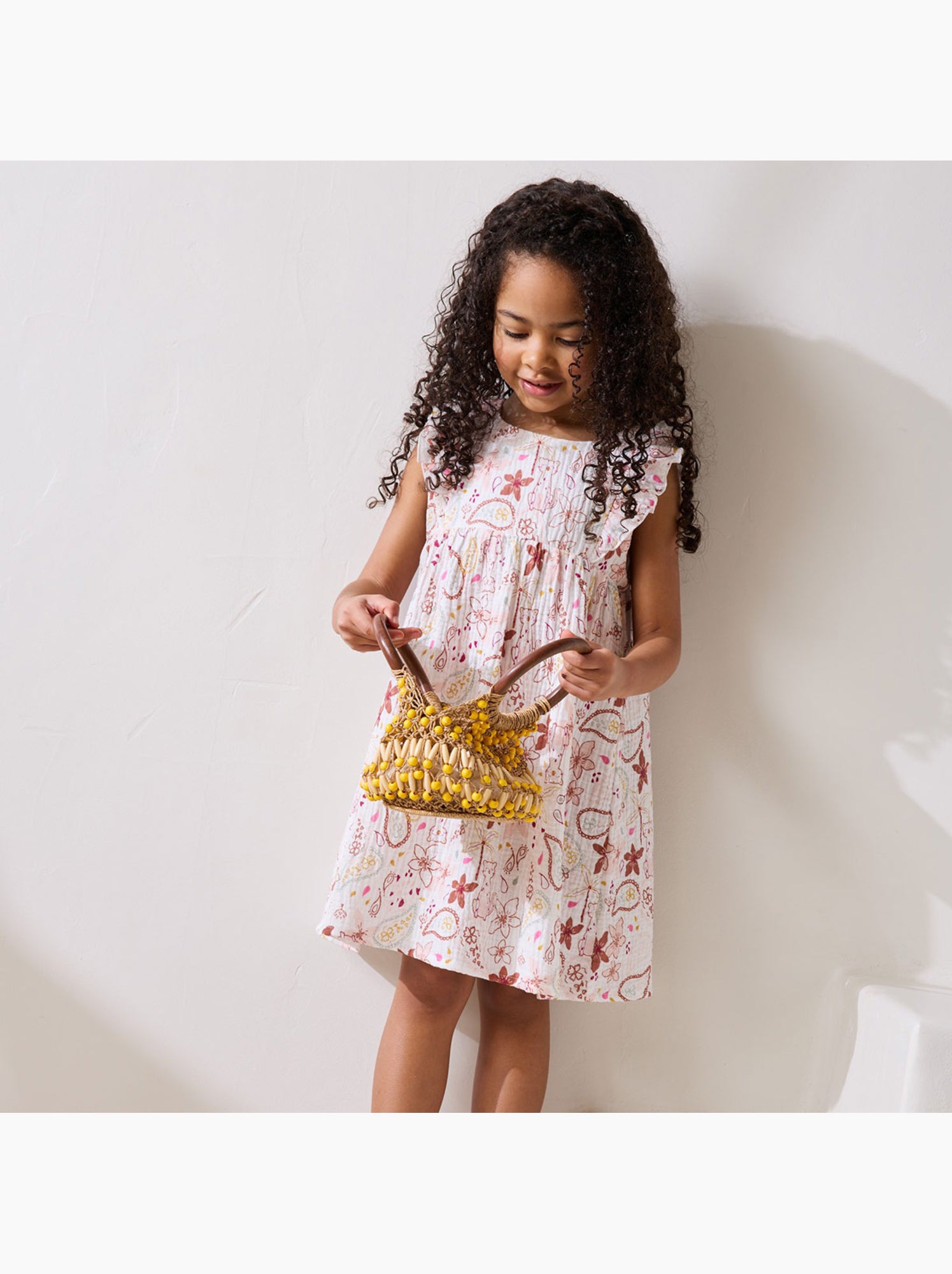 Robe enfant en gaze de coton arizona - Ecru